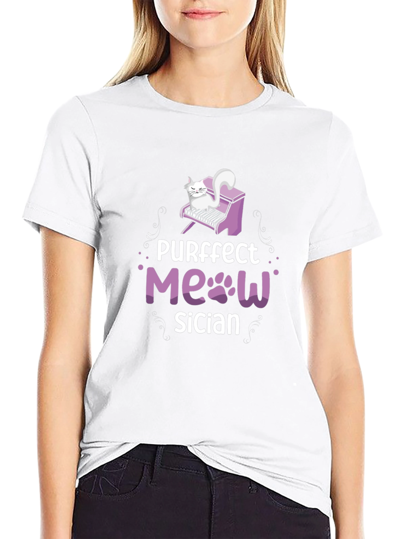 Purrfect Musician Cat Piano T-Shirt