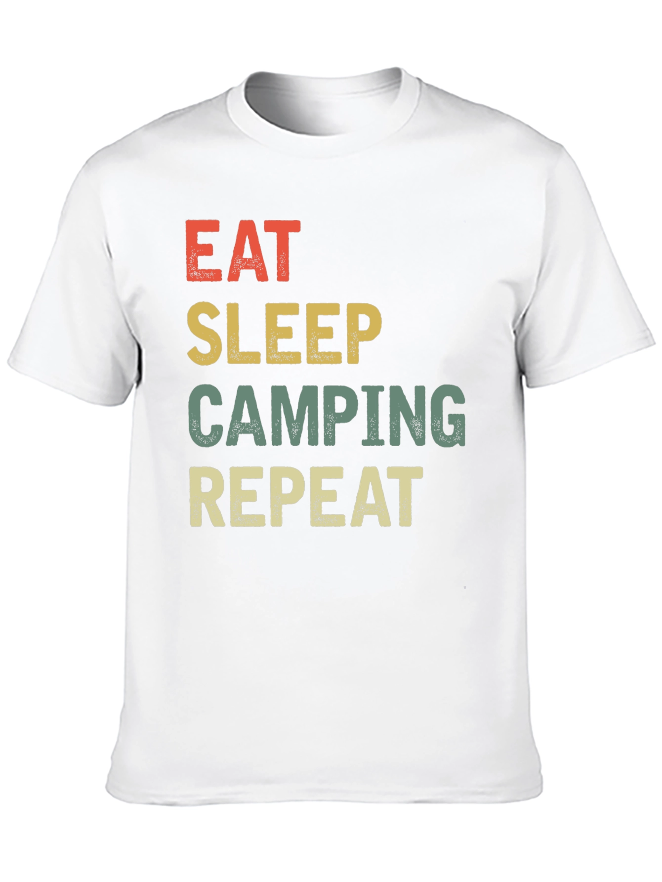 Eat Sleep Camping Repeat Black Graphic Tee