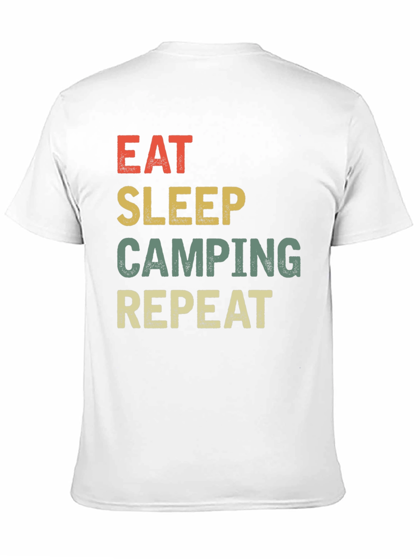 Eat Sleep Camping Repeat Black Graphic Tee