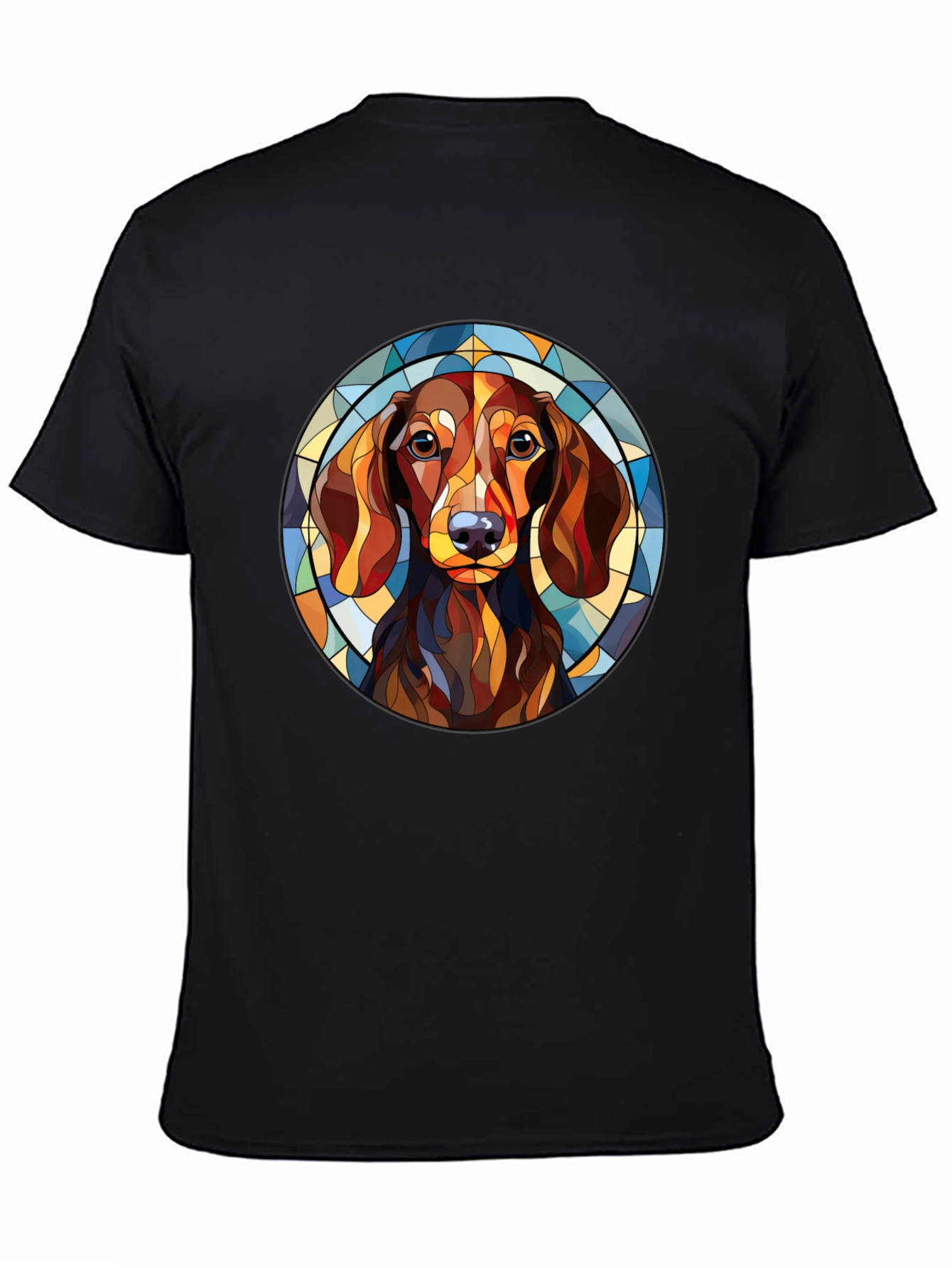 Dachshund Dog Stained Glass Style T-Shirt