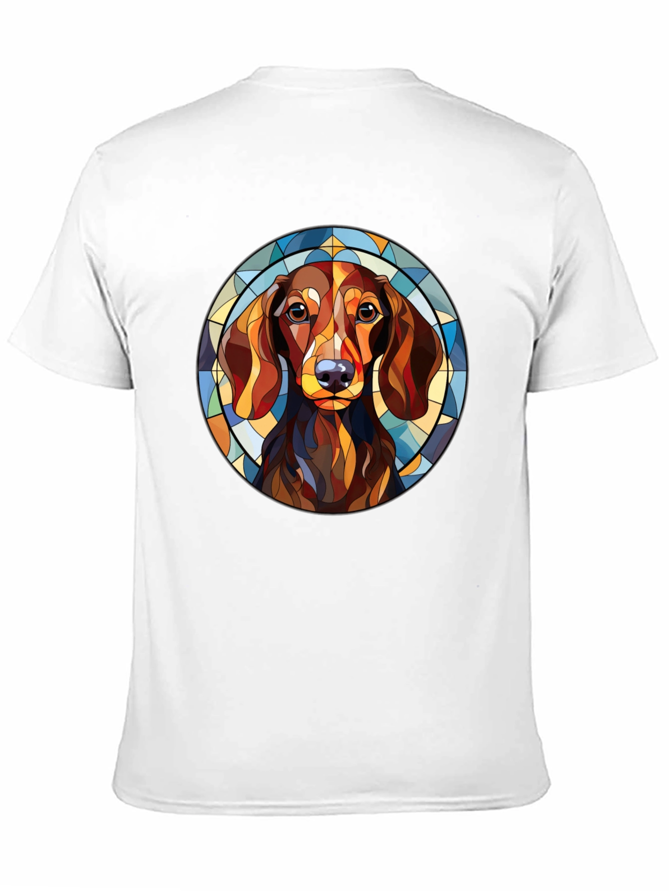 Dachshund Dog Stained Glass Style T-Shirt