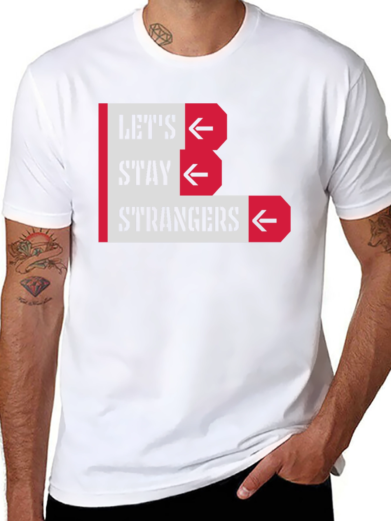 Lets Stay Strangers Graphic Tee - Black Unisex T-Shirt