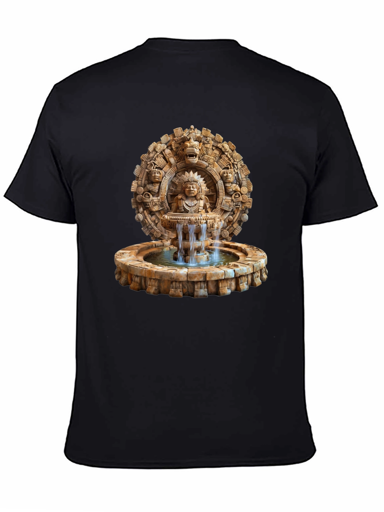 Aztec Fountain Graphic Tee - Black
