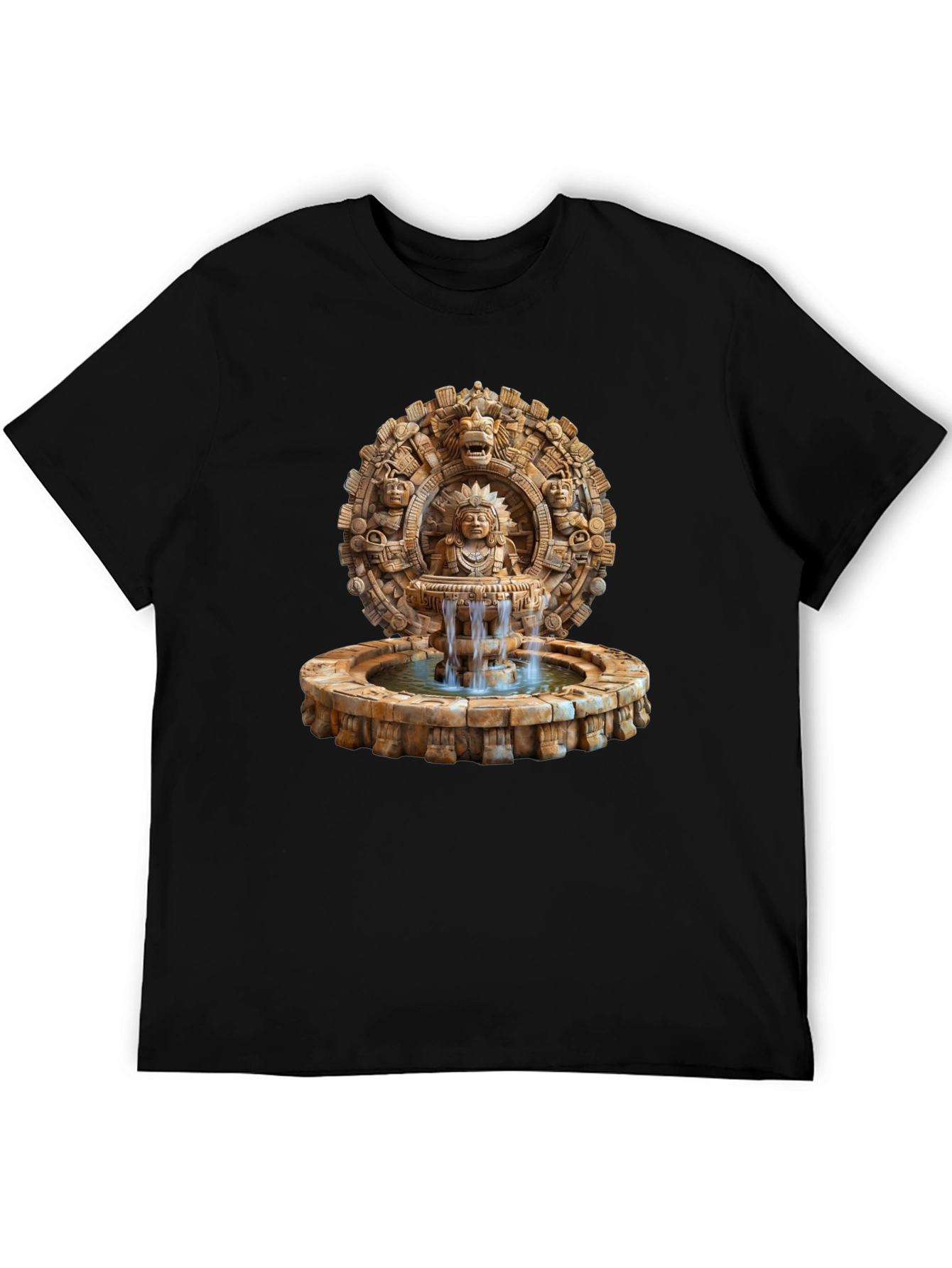 Aztec Fountain Graphic Tee - Black