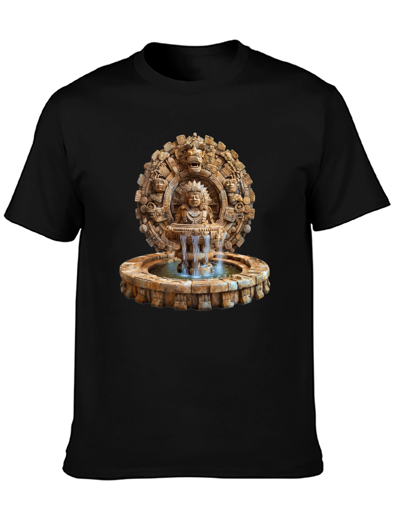 Aztec Fountain Graphic Tee - Black
