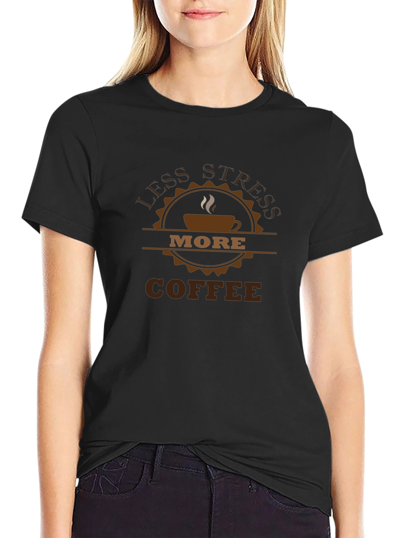Less Stress More Coffee Graphic T-Shirt