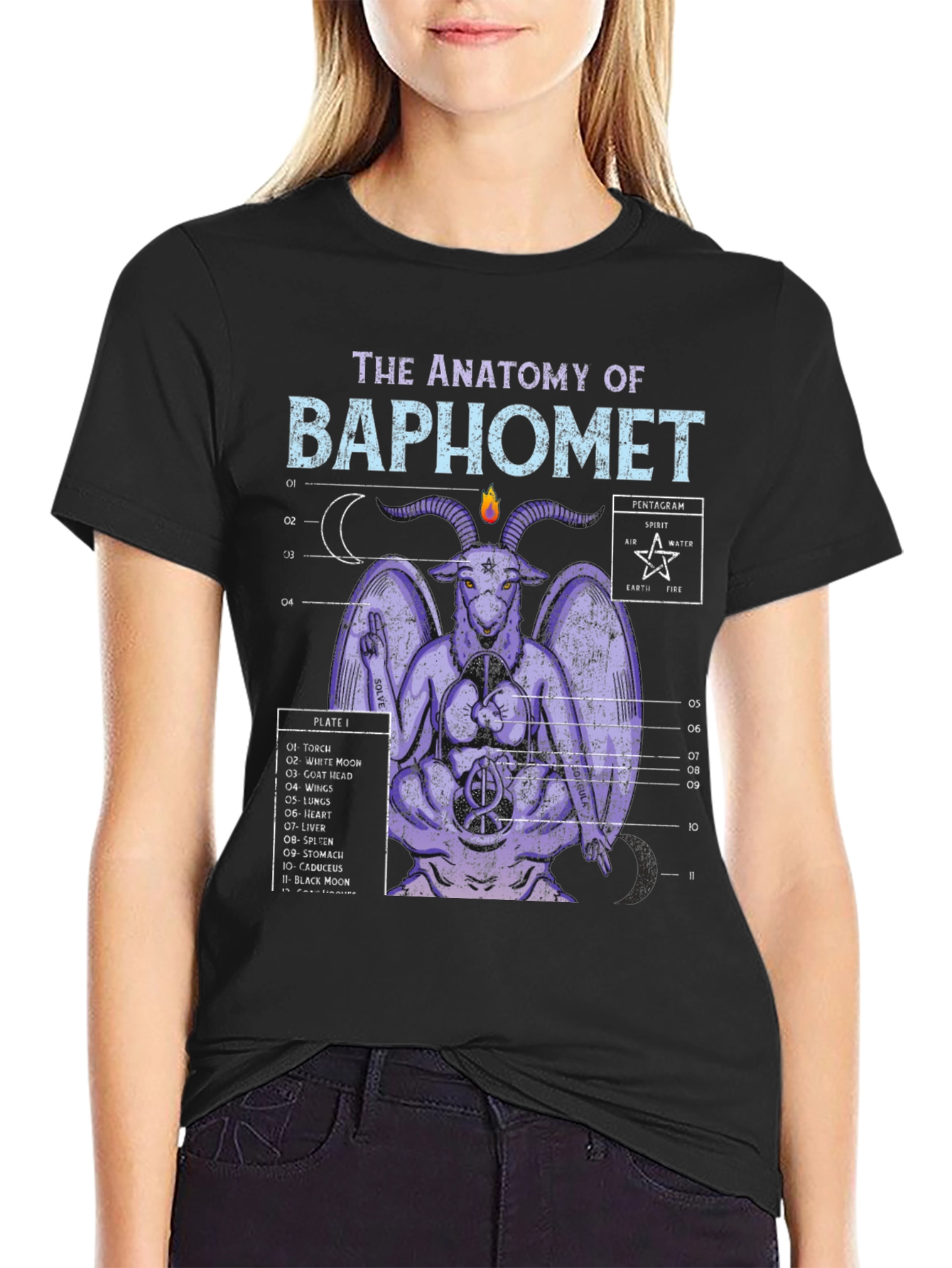 Anatomy of Baphomet Graphic Tee - Occult Design