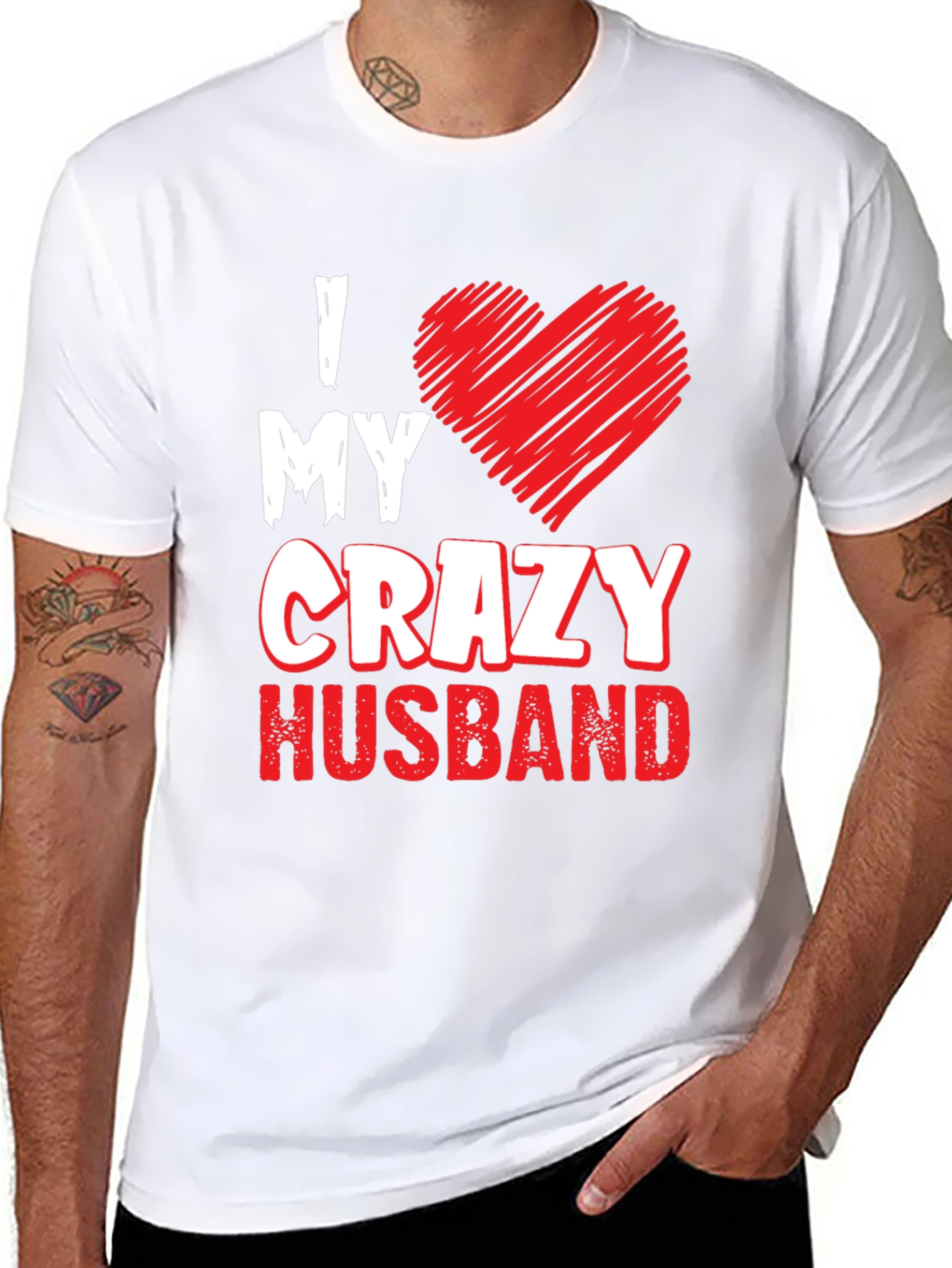 I Love My Crazy Husband T-Shirt Funny Husband Gift