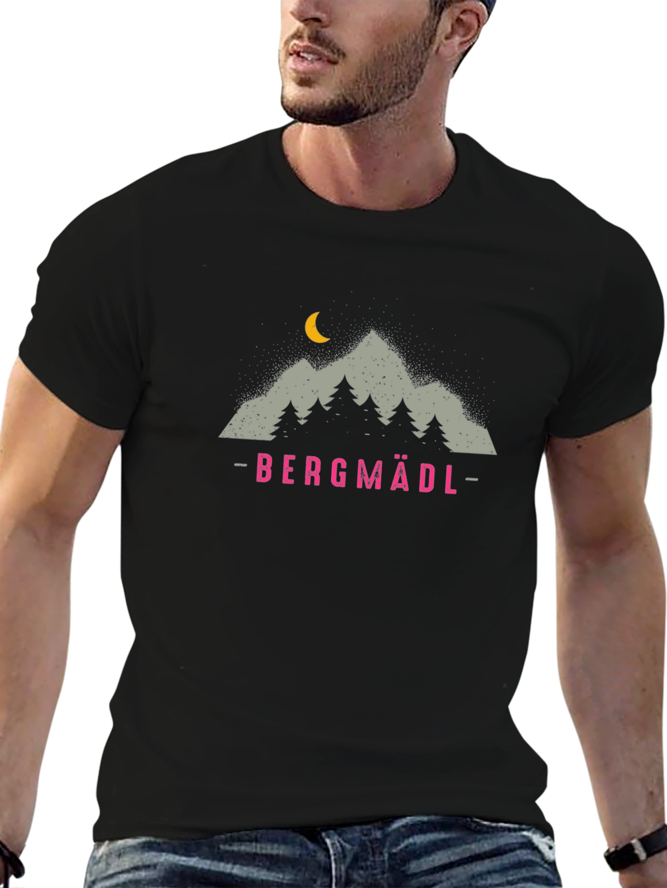 Bergmädl Mountain Graphic T-Shirt - Unisex Black Tee