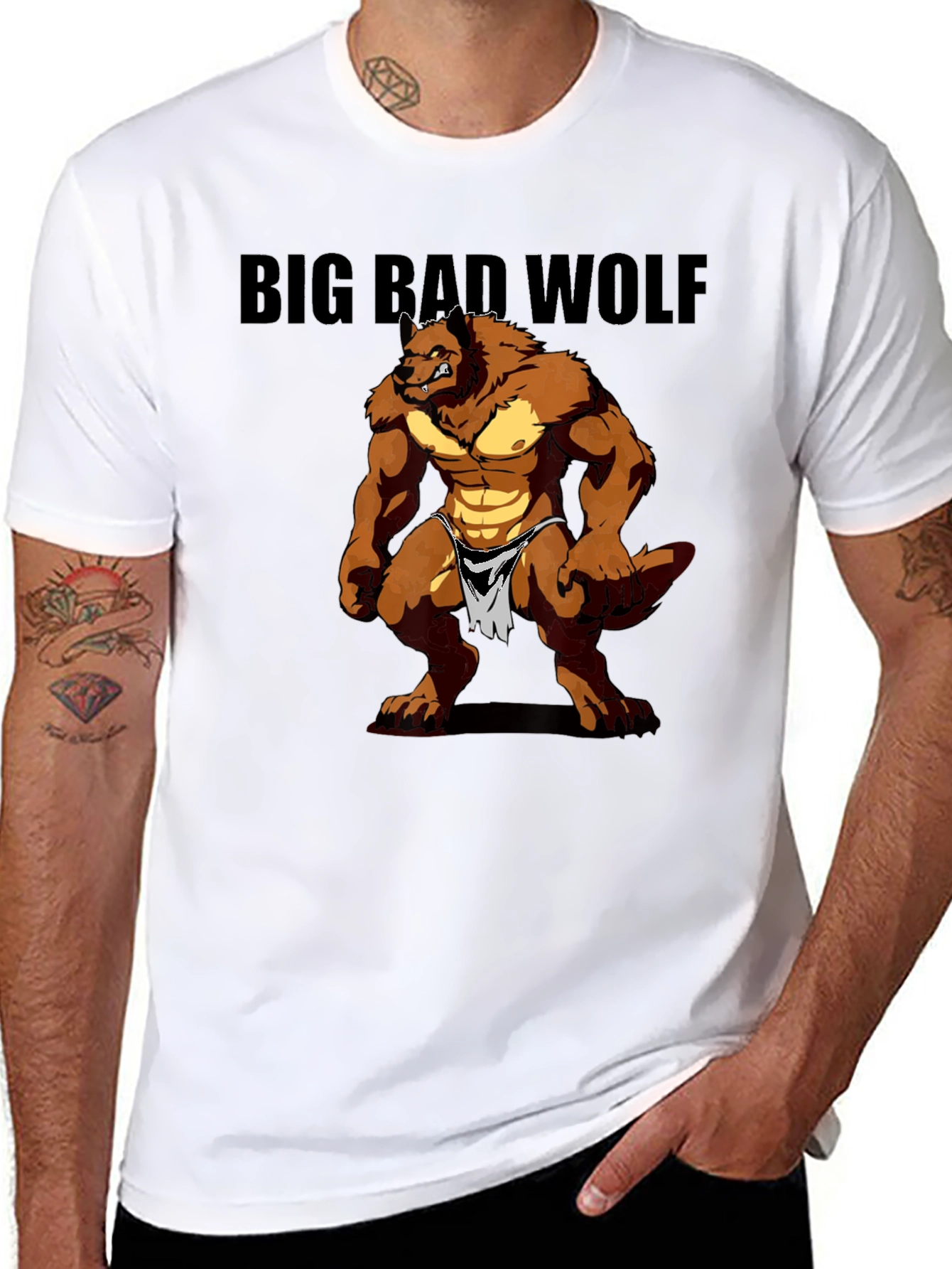 Big Bad Wolf Graphic Tee - Mens Black T-Shirt