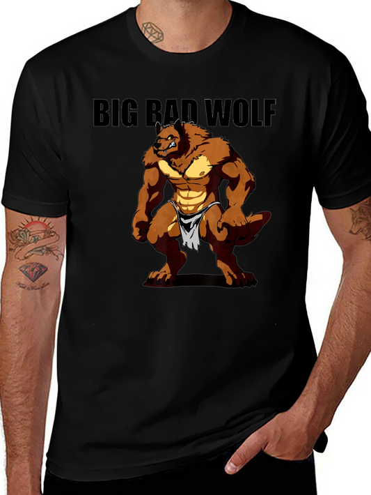 Big Bad Wolf Graphic Tee - Mens Black T-Shirt