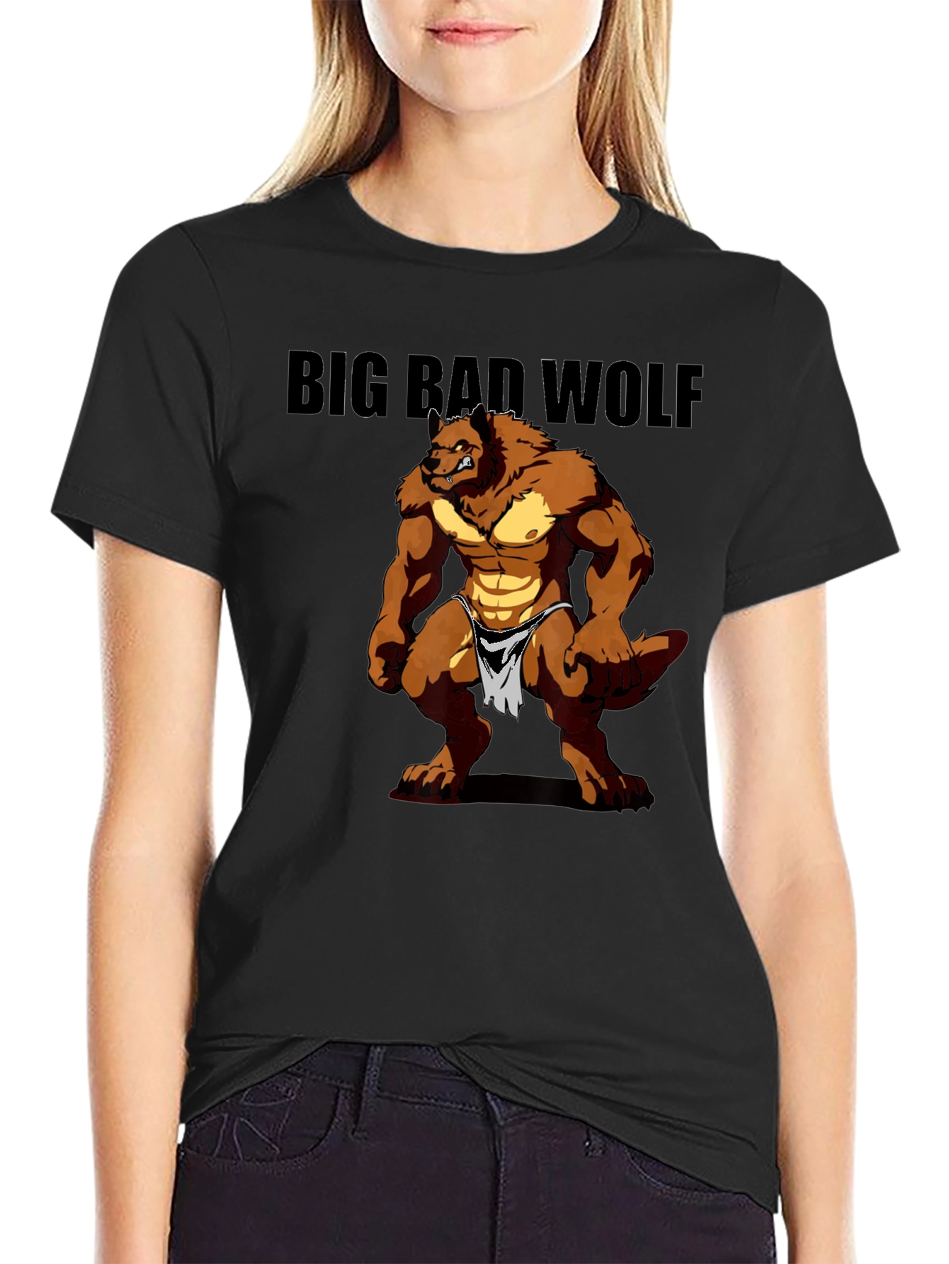 Big Bad Wolf Graphic Tee - Mens Black T-Shirt