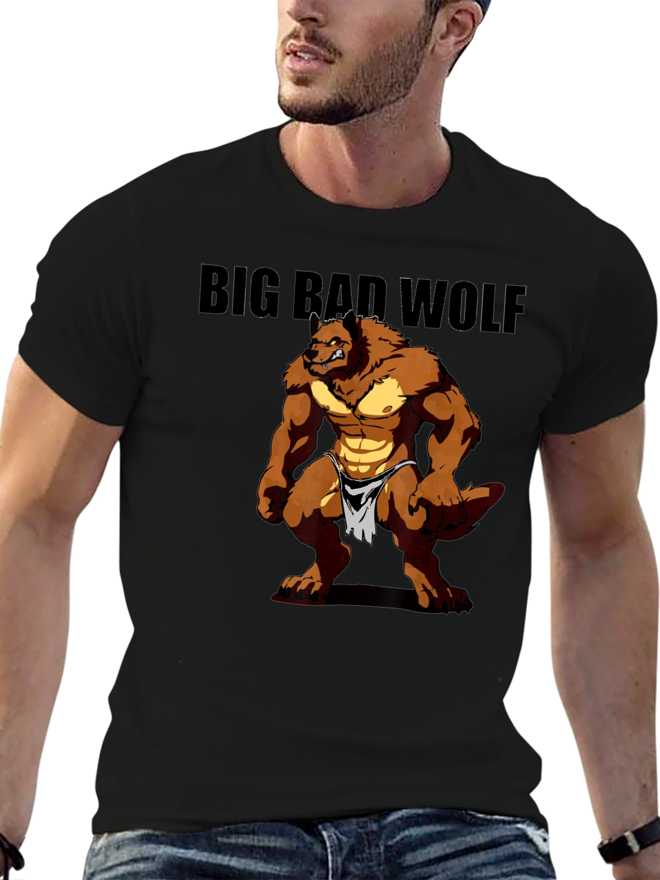 Big Bad Wolf Graphic Tee - Mens Black T-Shirt