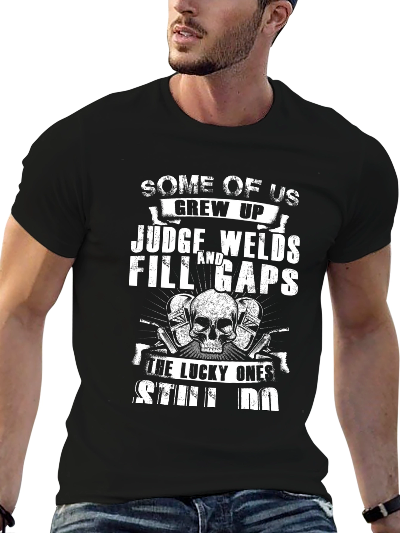 Welders Skull Graphic T-Shirt - Lucky Ones Still Do