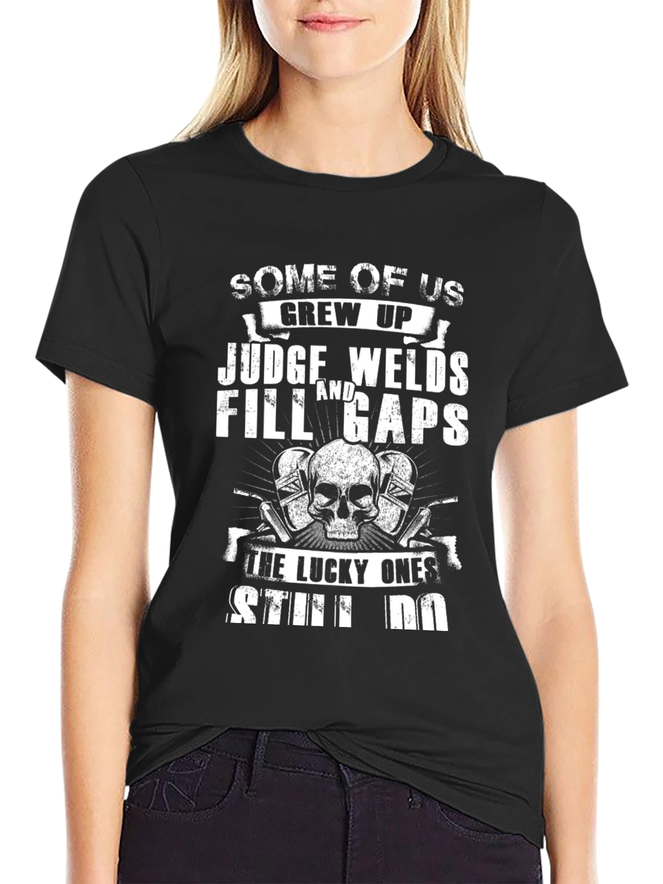 Welders Skull Graphic T-Shirt - Lucky Ones Still Do