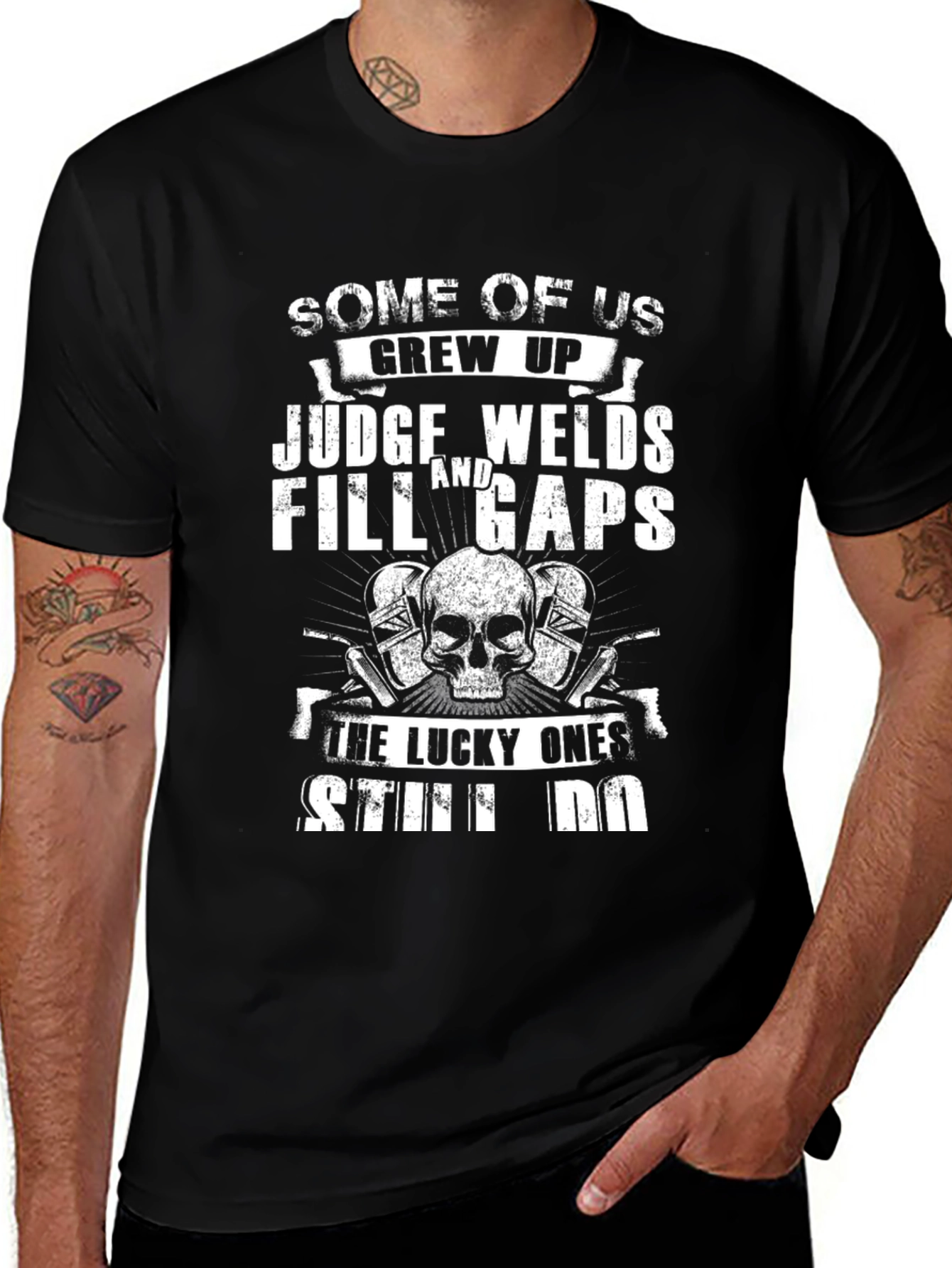 Welders Skull Graphic T-Shirt - Lucky Ones Still Do