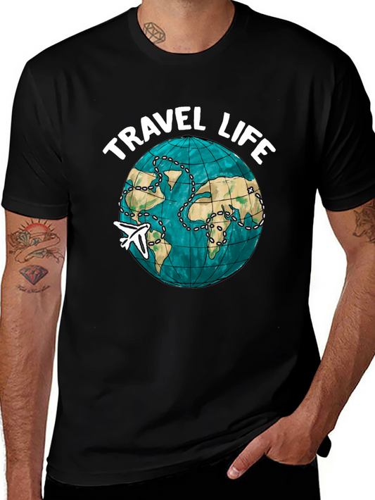 Travel Life Globe Graphic T-Shirt
