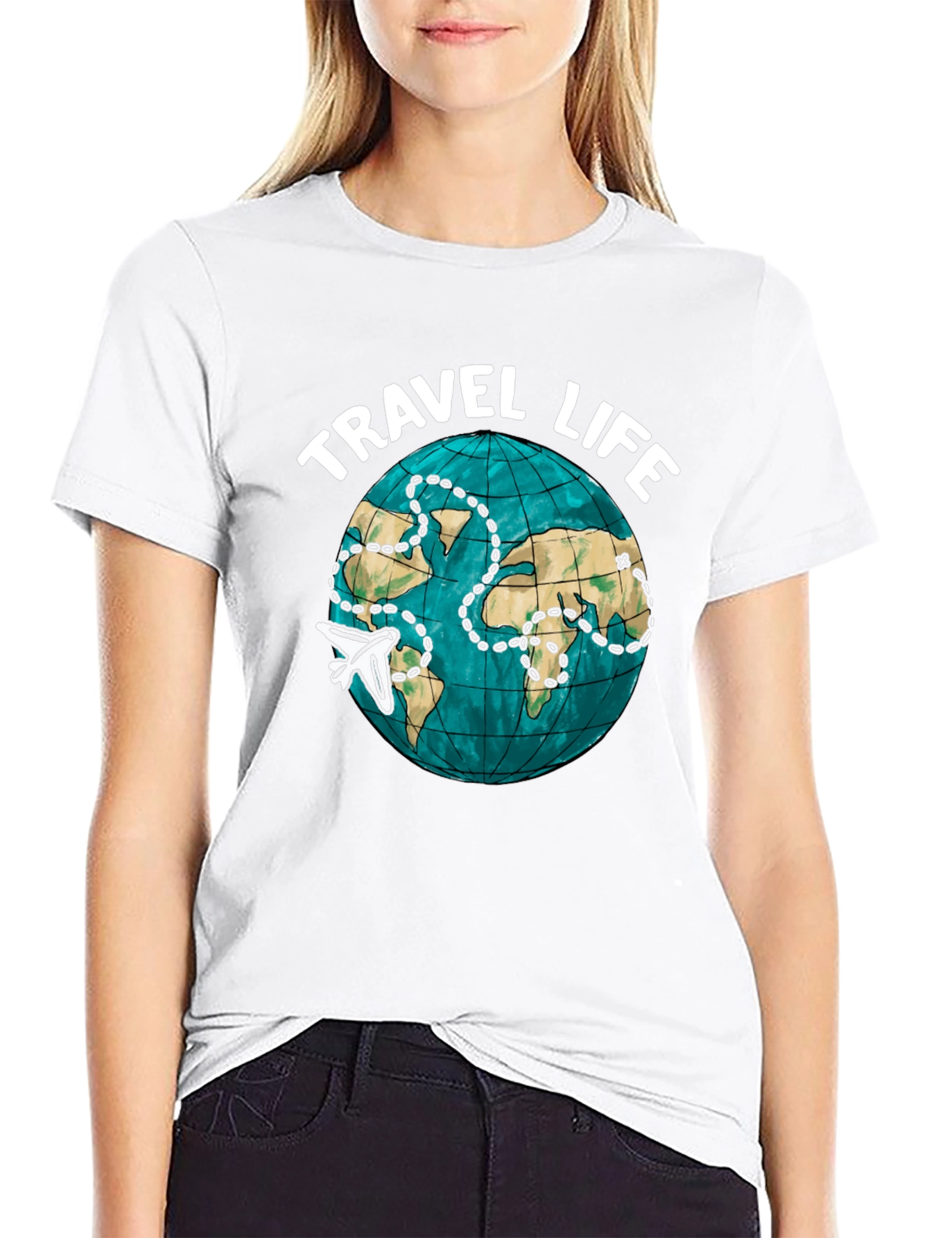 Travel Life Globe Graphic T-Shirt