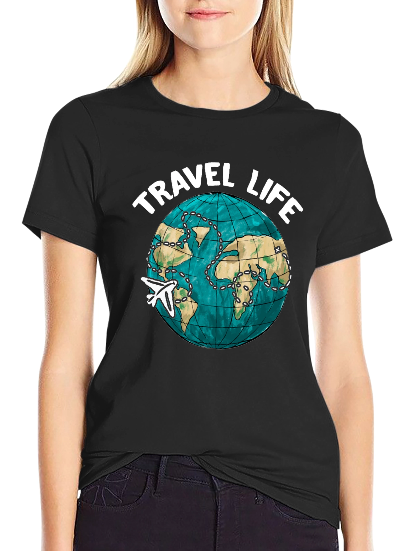 Travel Life Globe Graphic T-Shirt