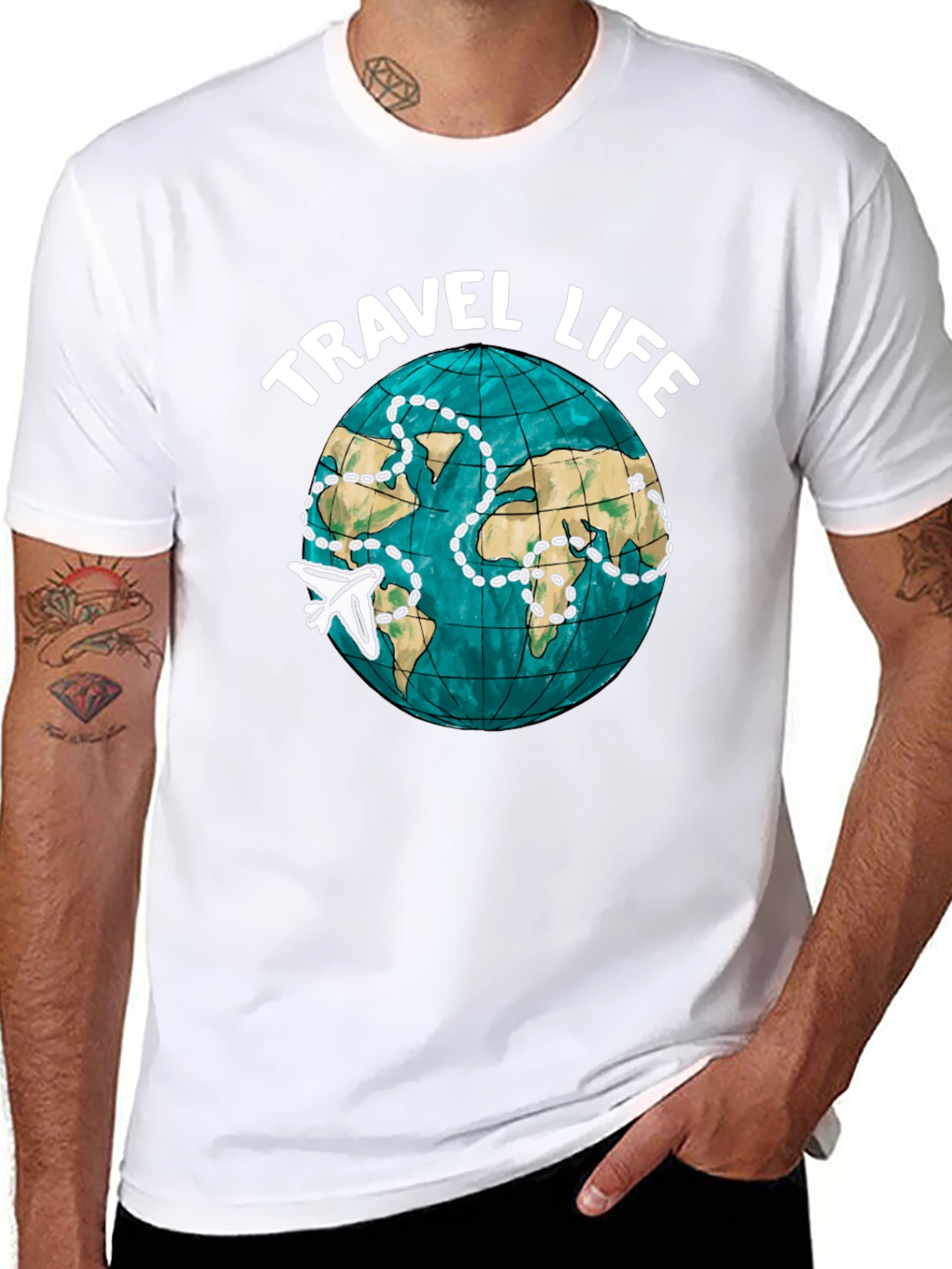 Travel Life Globe Graphic T-Shirt