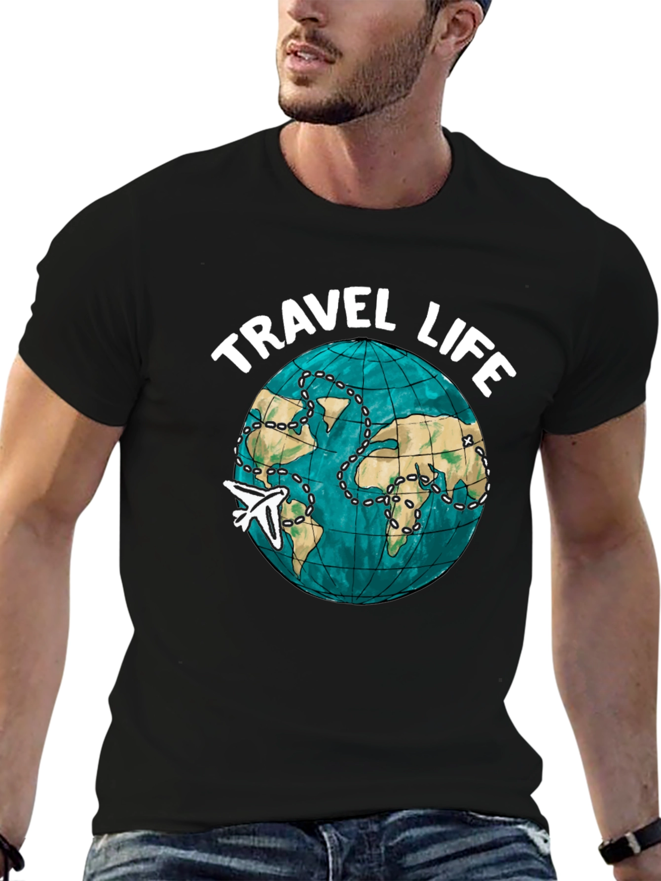 Travel Life Globe Graphic T-Shirt