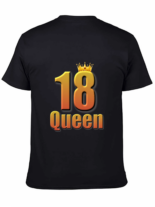 18th Birthday Queen Black T-Shirt