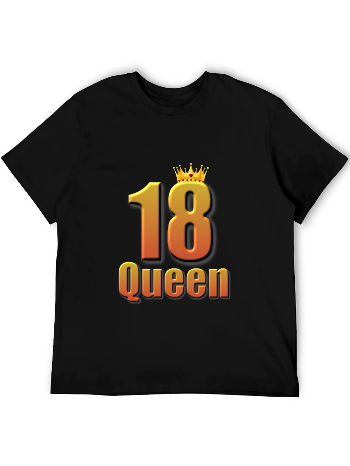 18th Birthday Queen Black T-Shirt