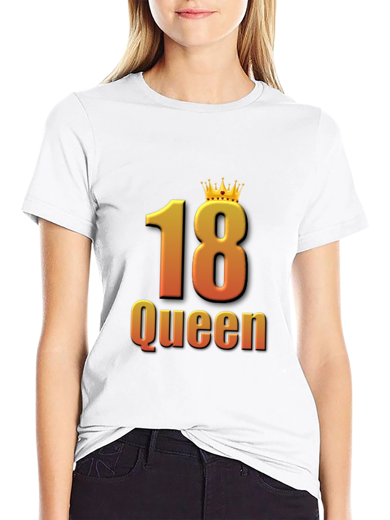 18th Birthday Queen Black T-Shirt