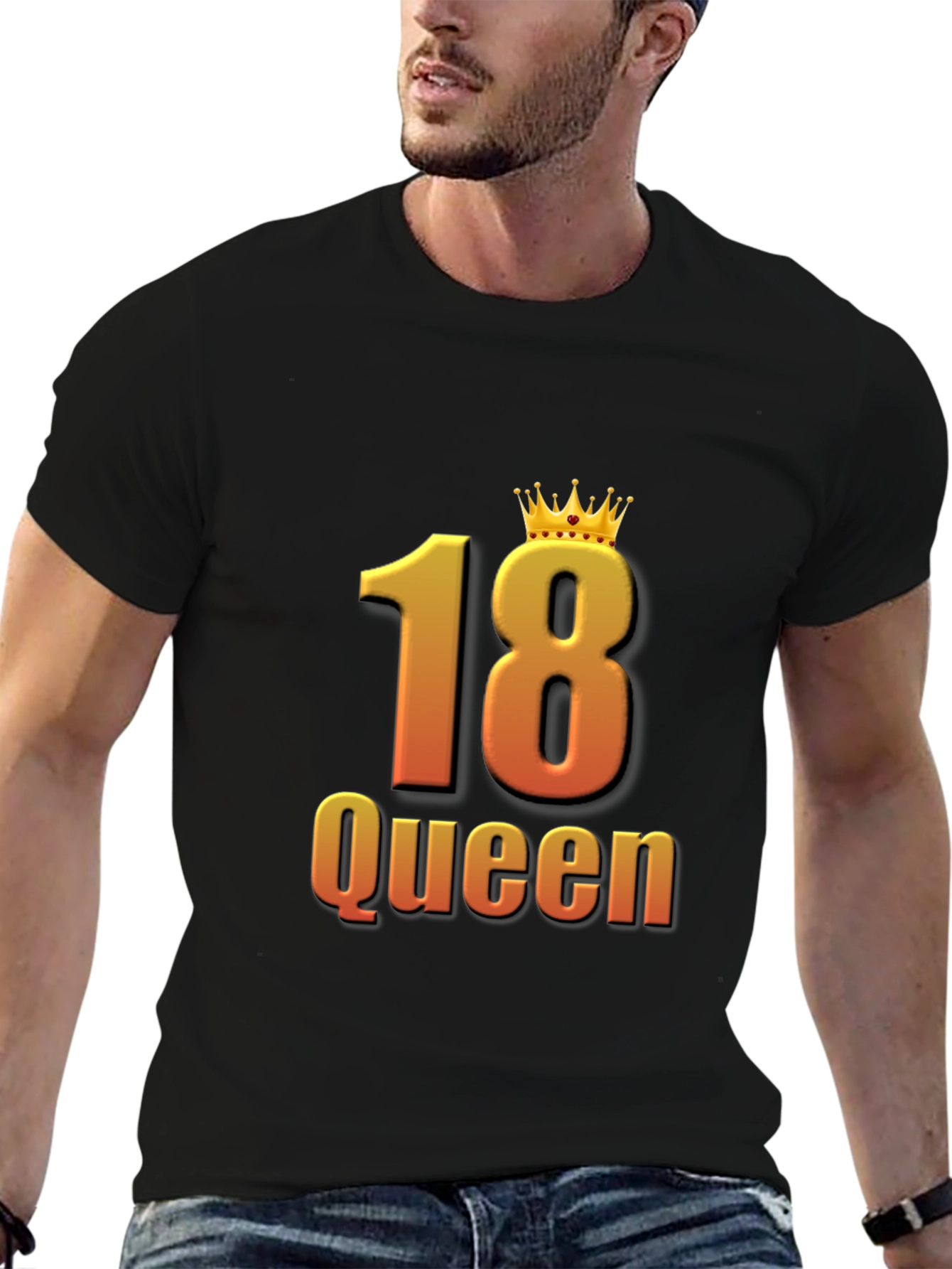 18th Birthday Queen Black T-Shirt