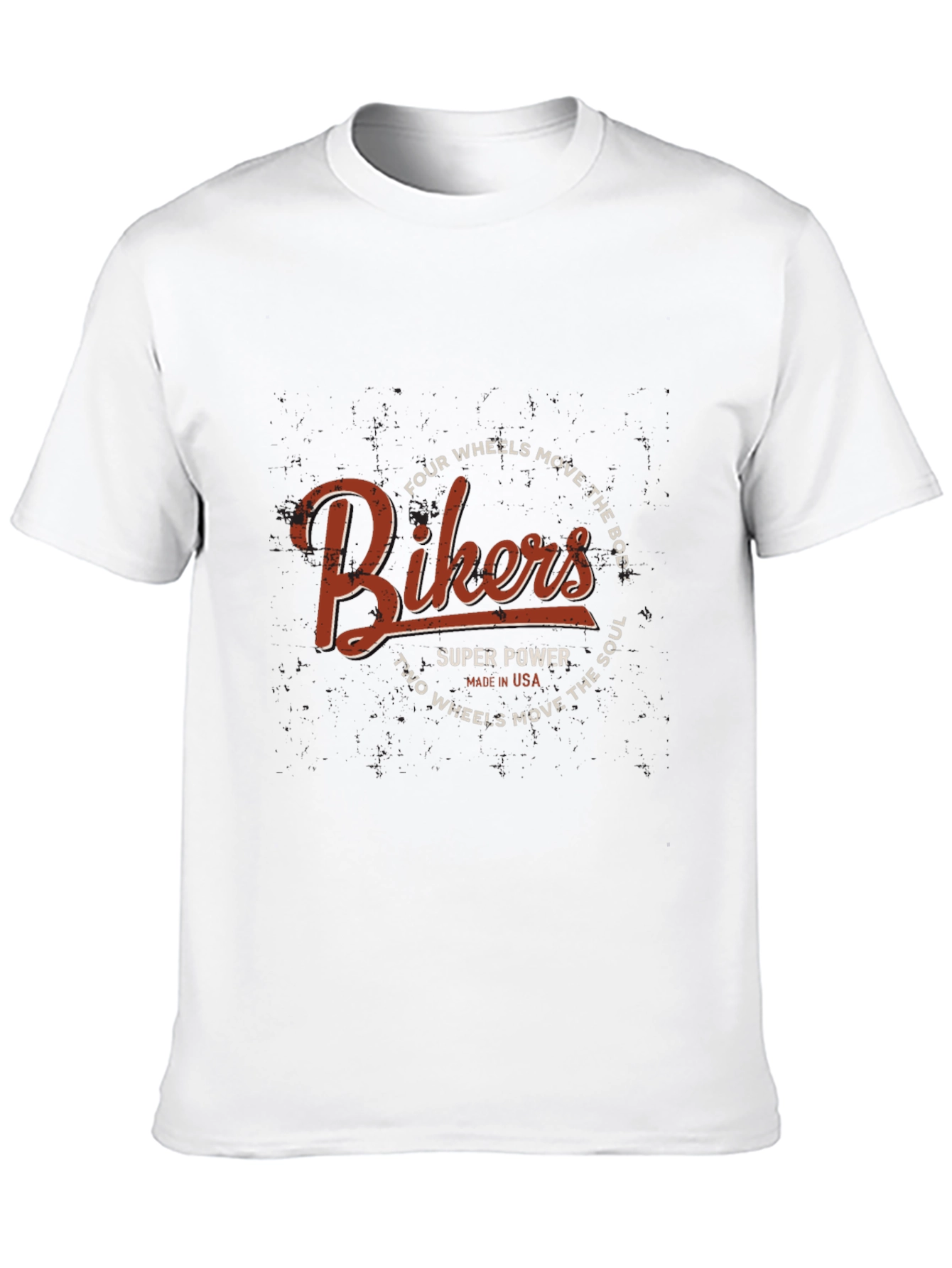 Bikers T-Shirt - Four Wheels Move the Body Design