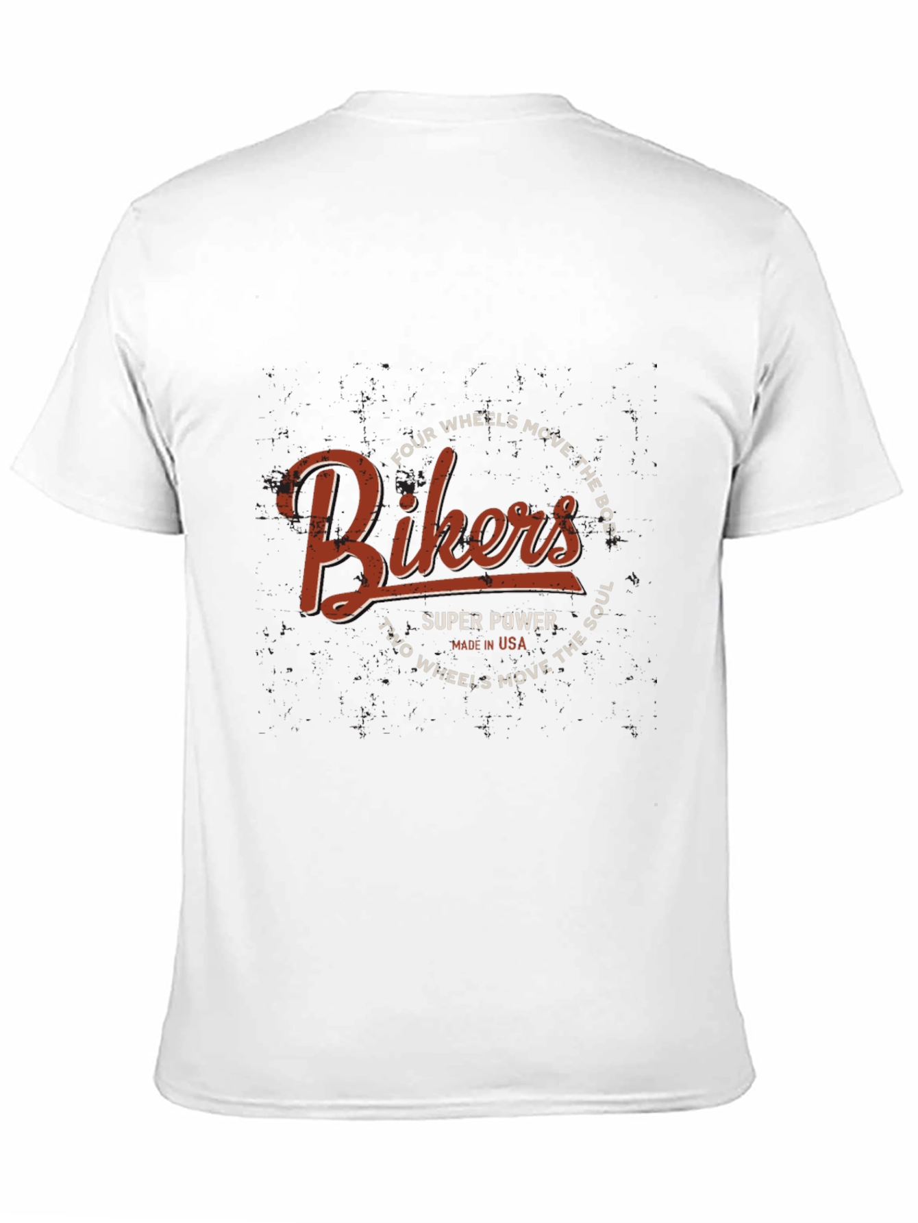 Bikers T-Shirt - Four Wheels Move the Body Design