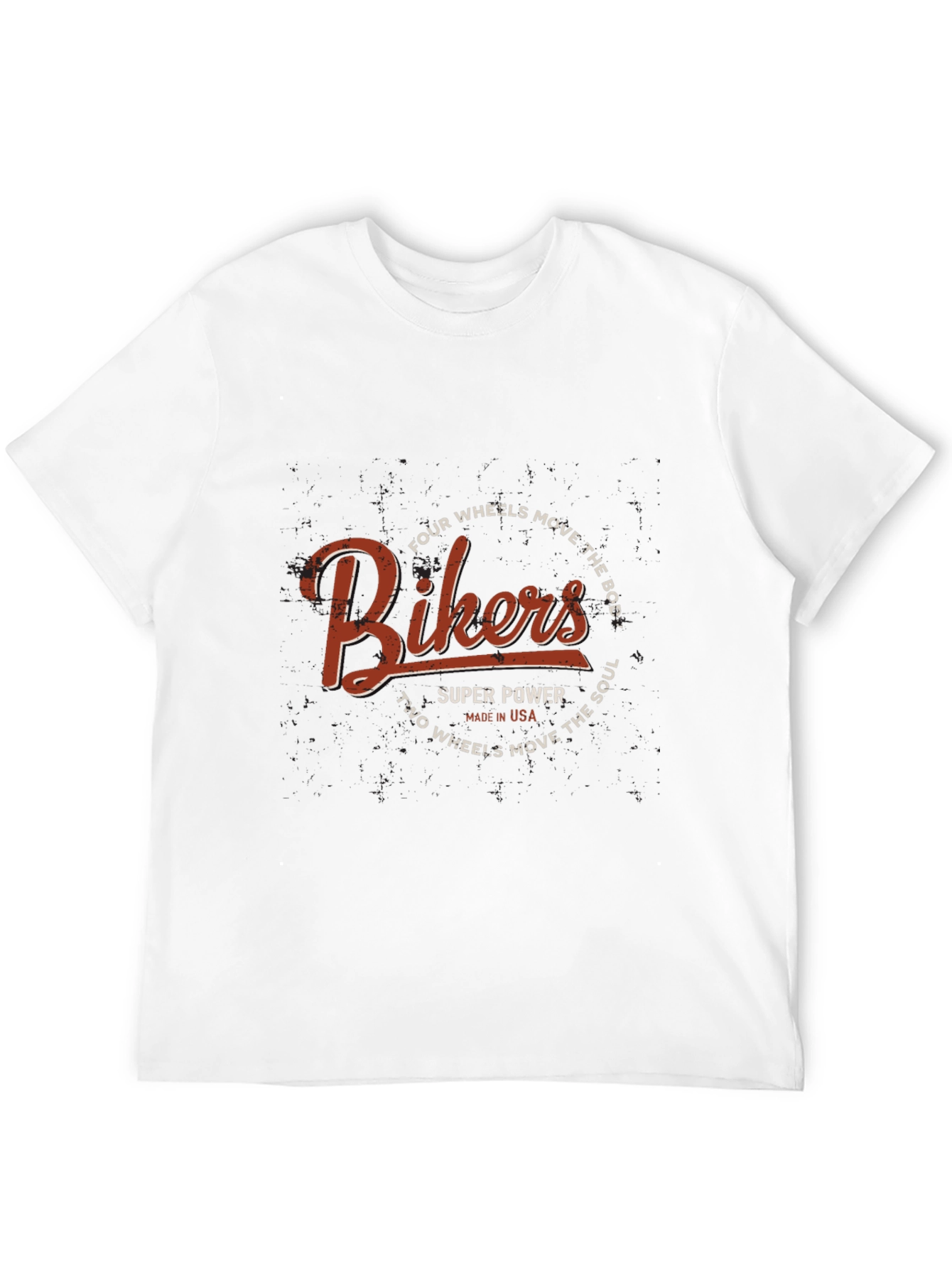 Bikers T-Shirt - Four Wheels Move the Body Design