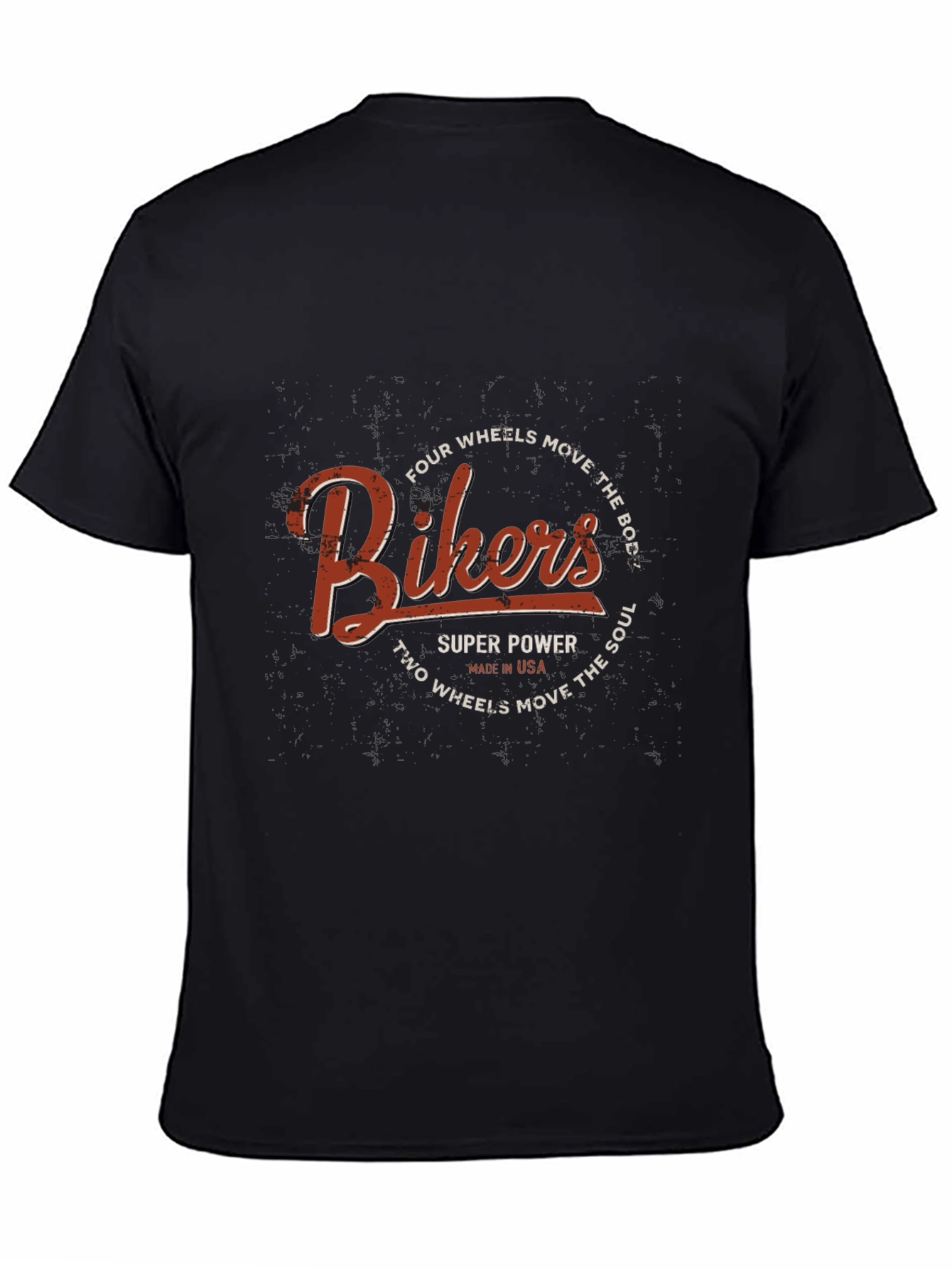 Bikers T-Shirt - Four Wheels Move the Body Design