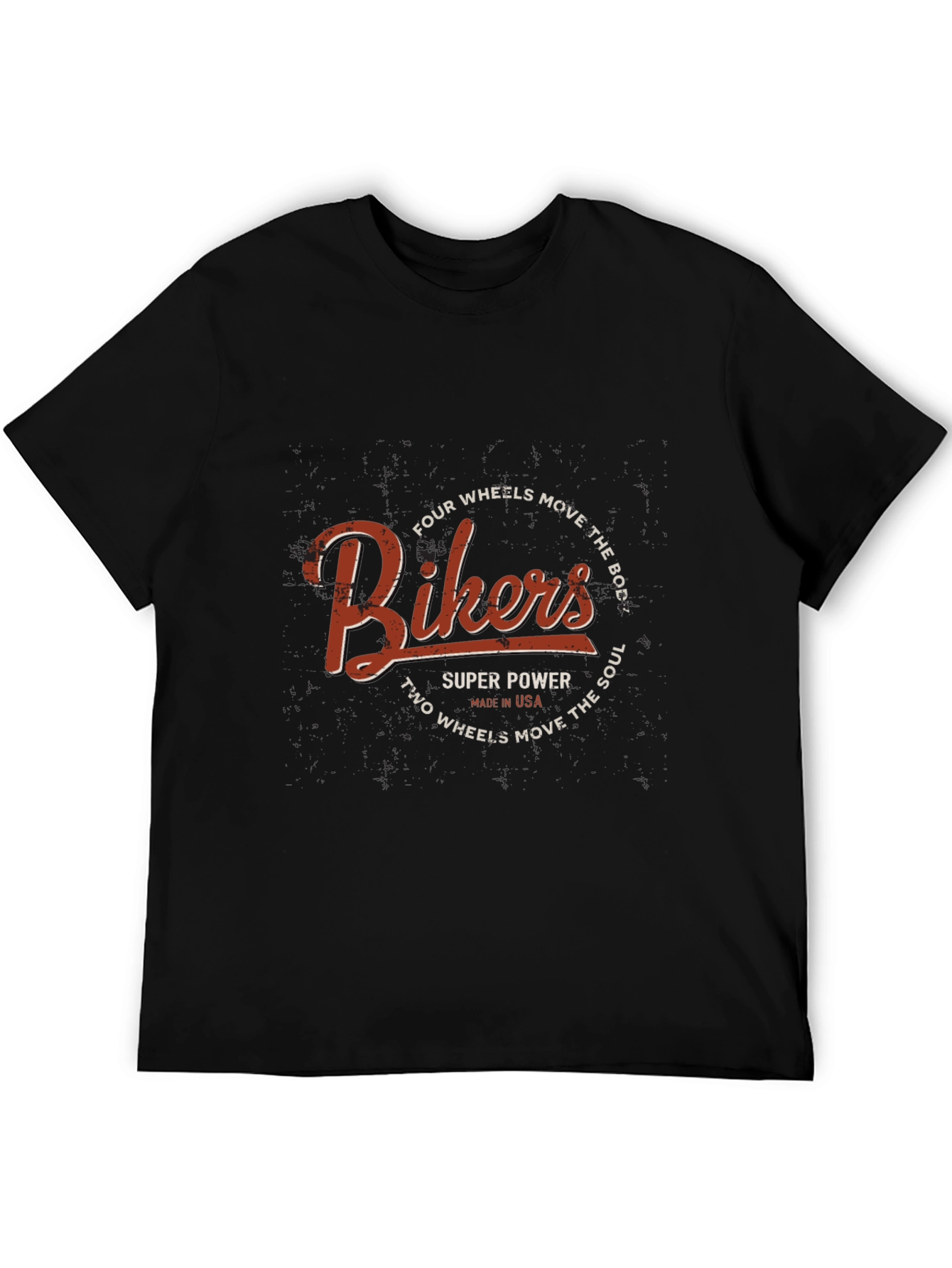 Bikers T-Shirt - Four Wheels Move the Body Design