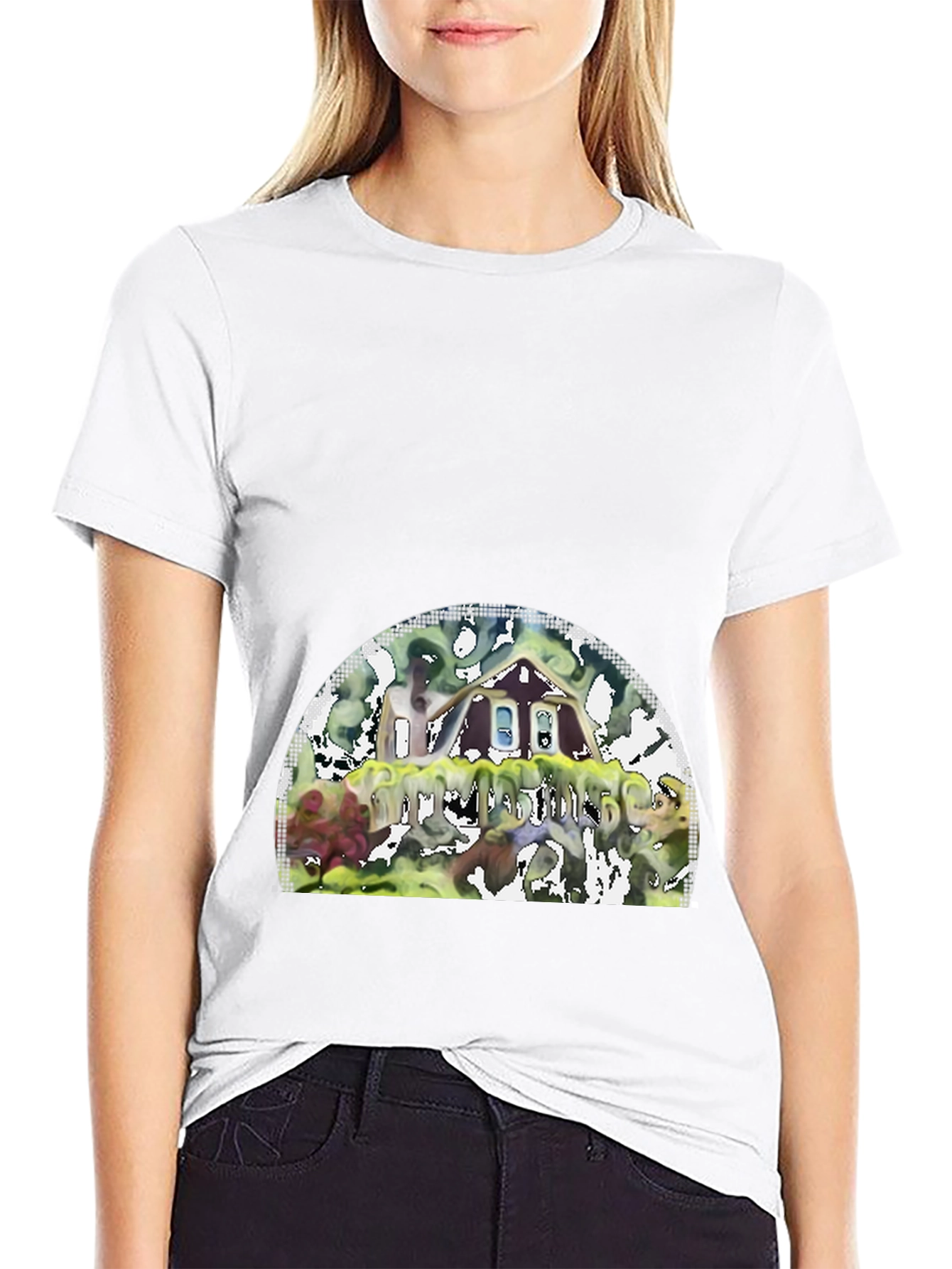 Unique Graphic T-Shirt - Abstract House Design