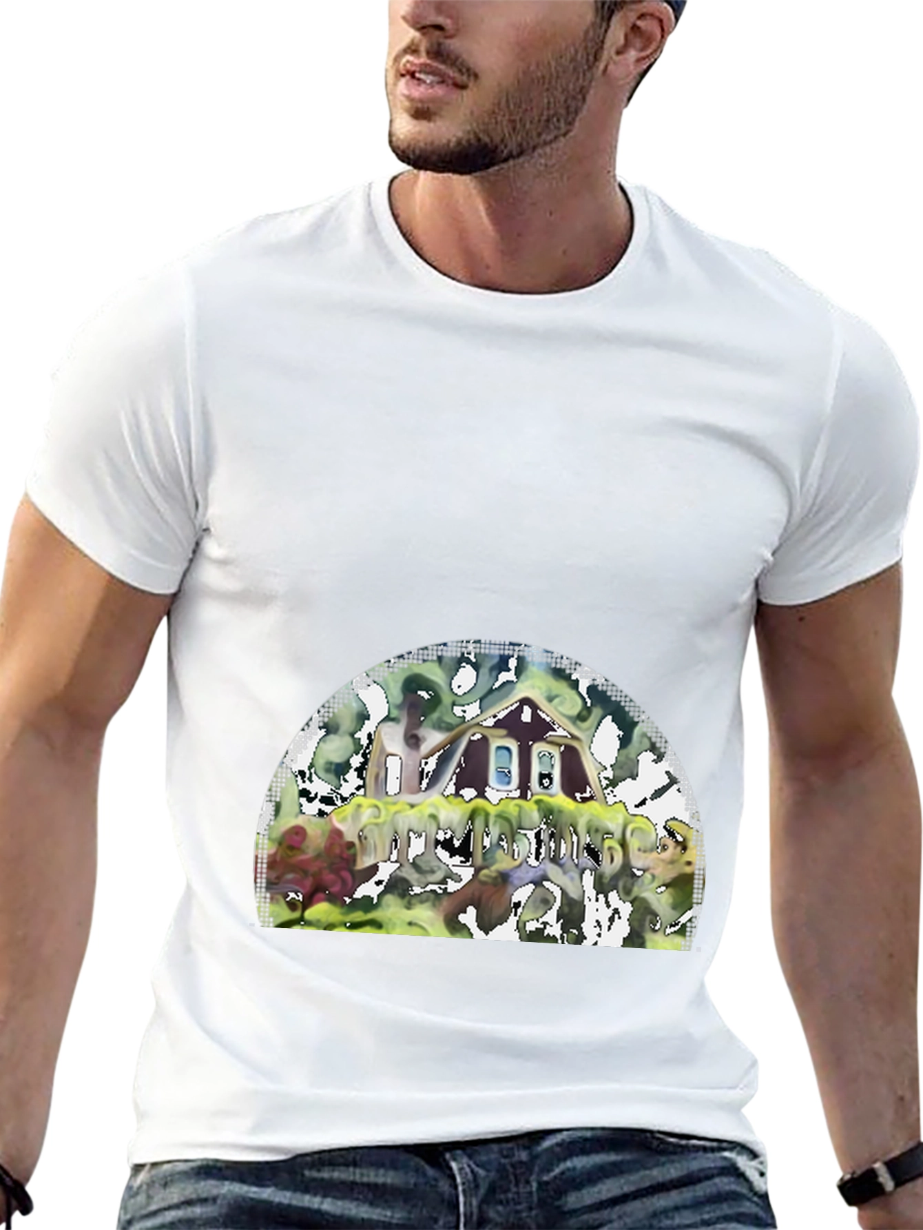Unique Graphic T-Shirt - Abstract House Design