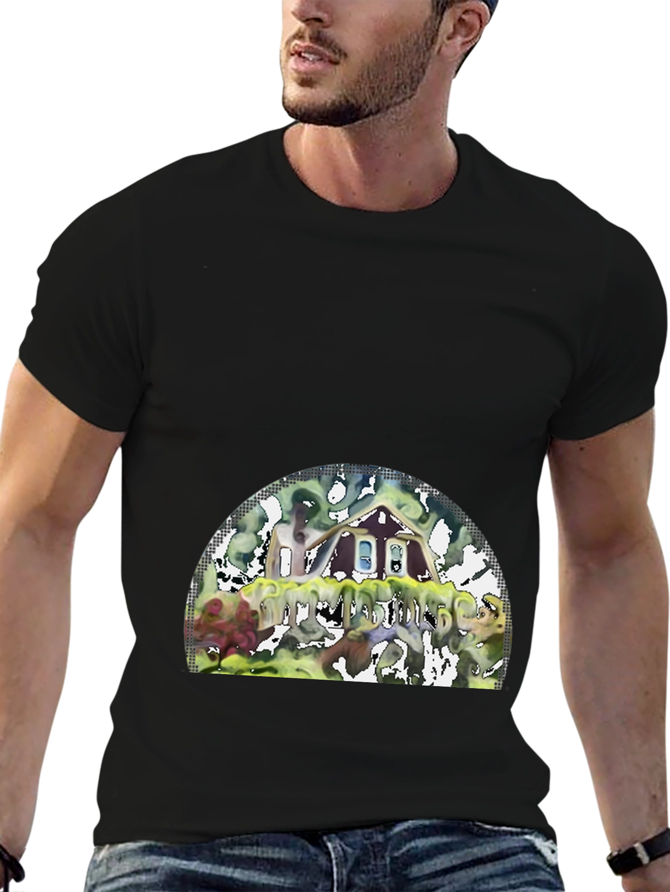 Unique Graphic T-Shirt - Abstract House Design