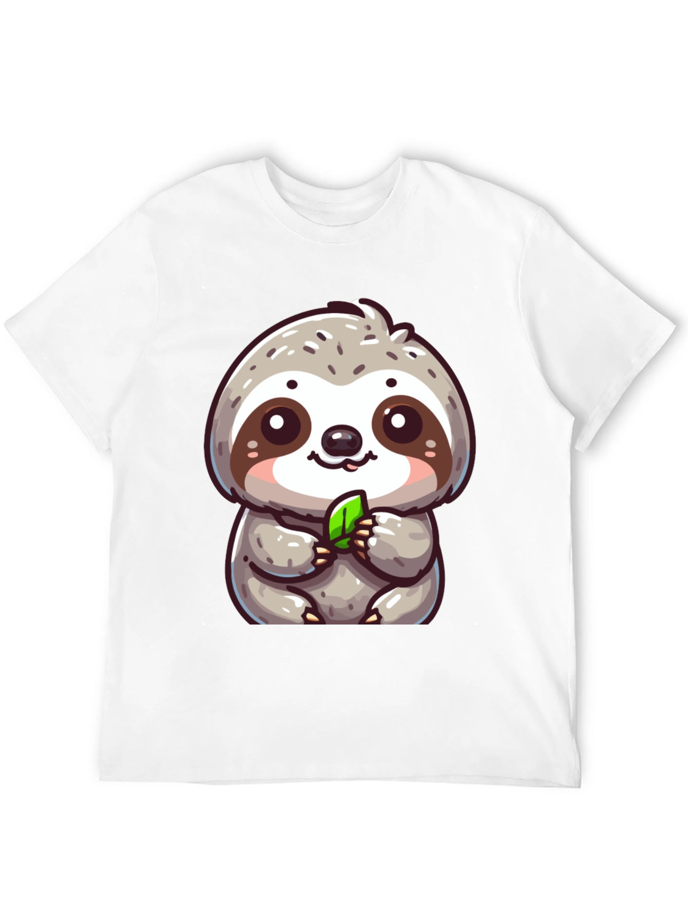 Cute Sloth Graphic Tee - Black Cotton Blend