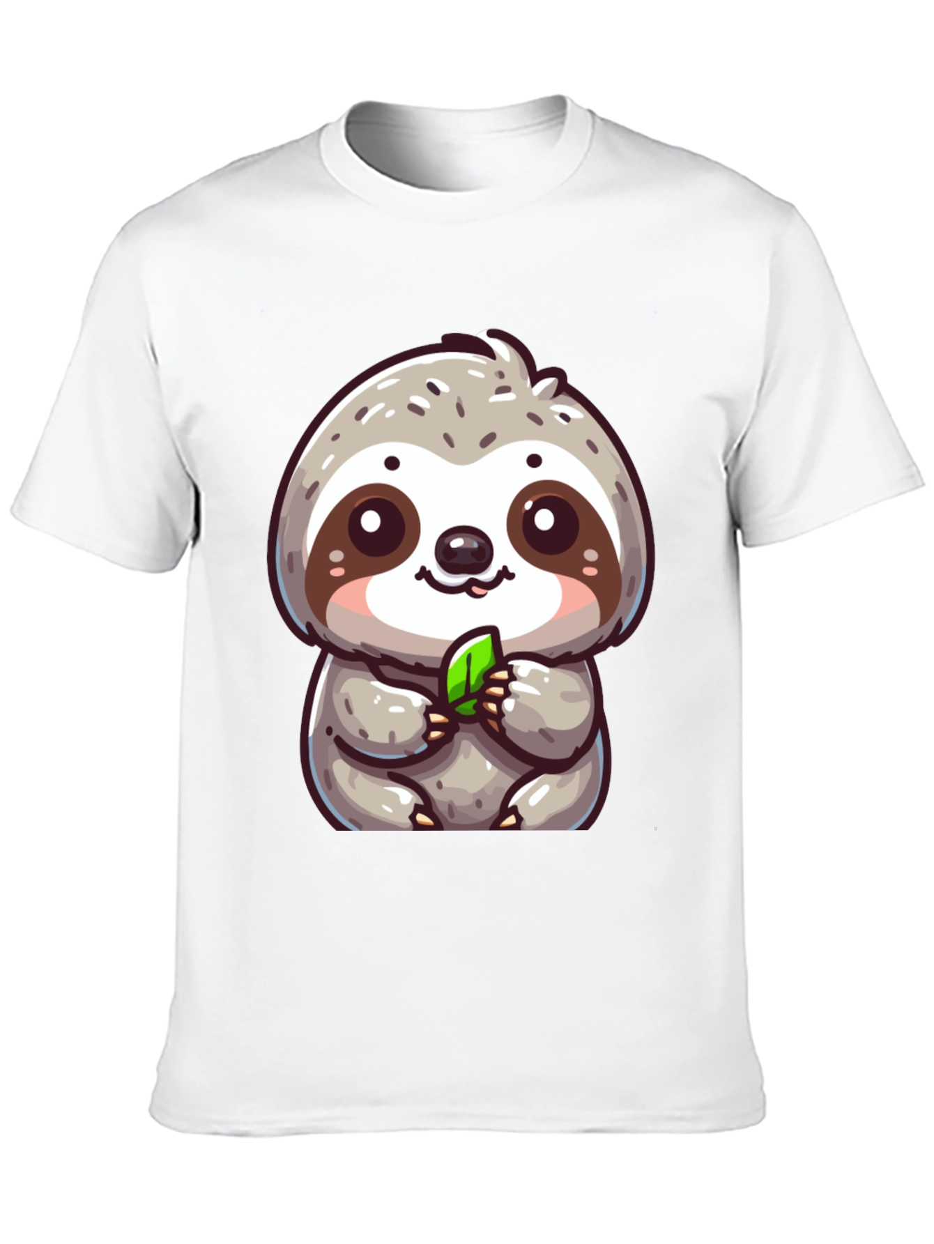 Cute Sloth Graphic Tee - Black Cotton Blend