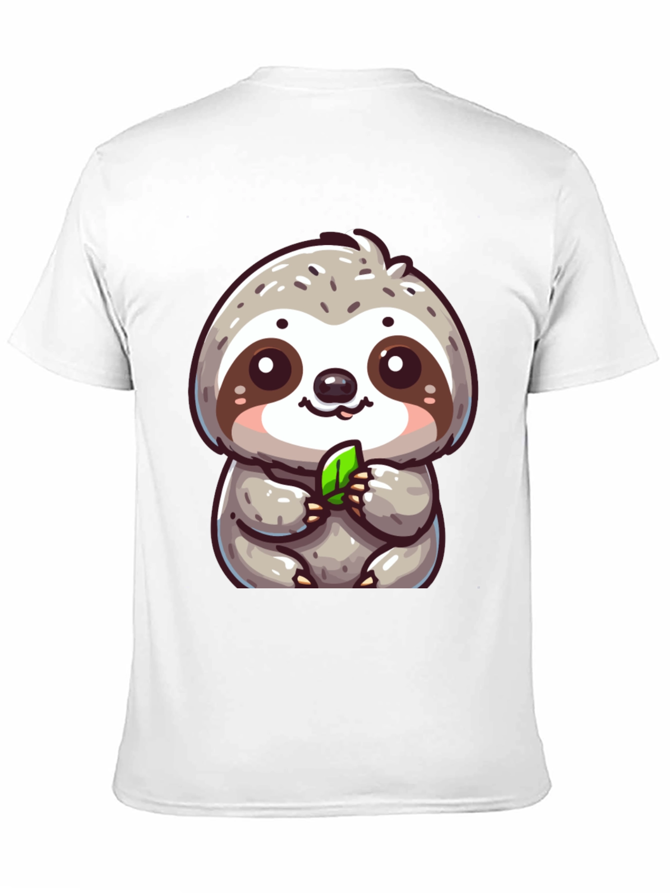 Cute Sloth Graphic Tee - Black Cotton Blend