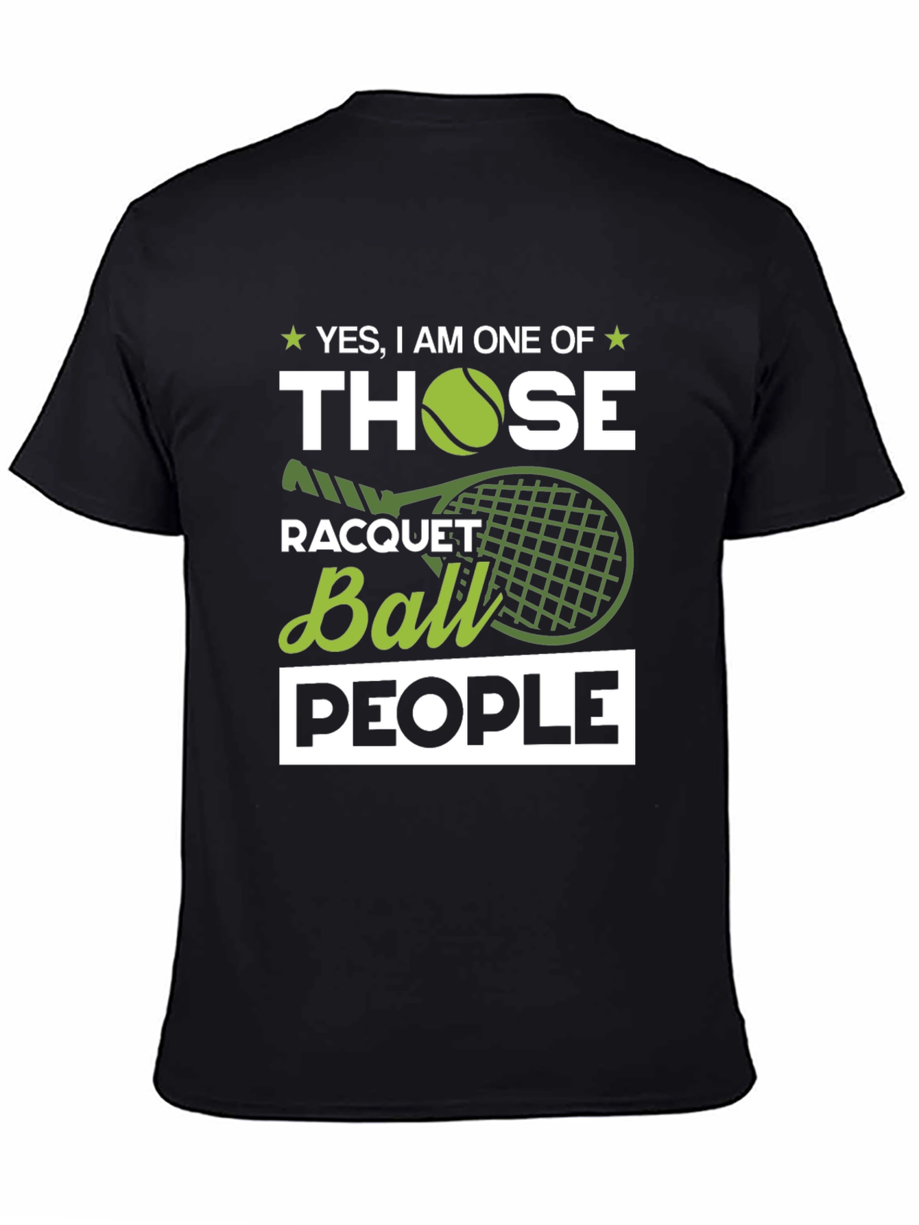 Tennis Racquet Ball People Graphic Tee