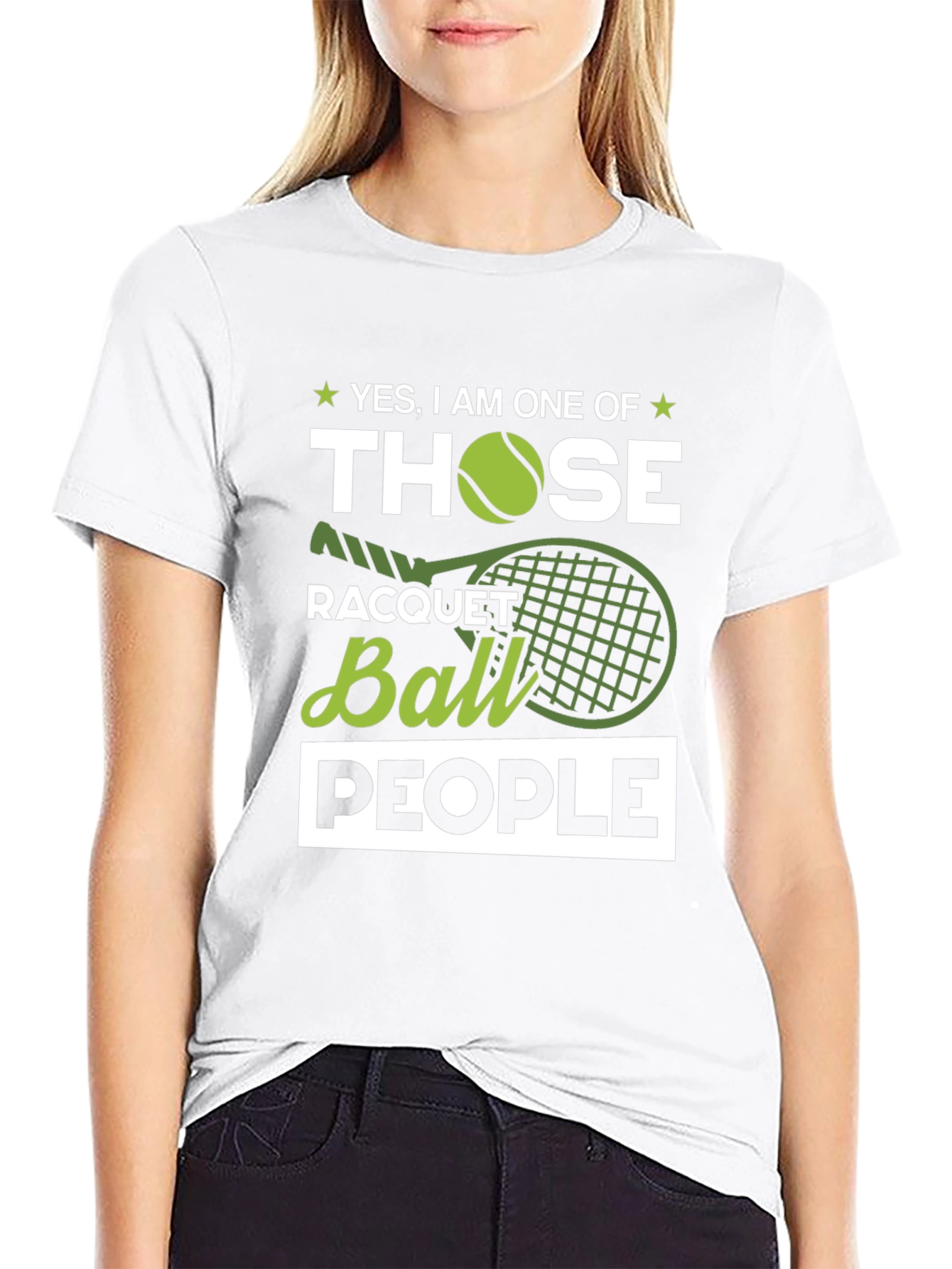 Tennis Racquet Ball People Graphic Tee