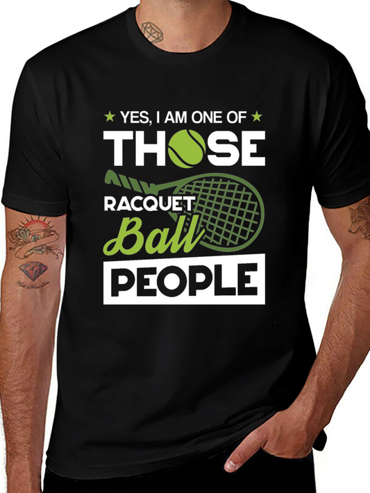 Tennis Racquet Ball People Graphic Tee