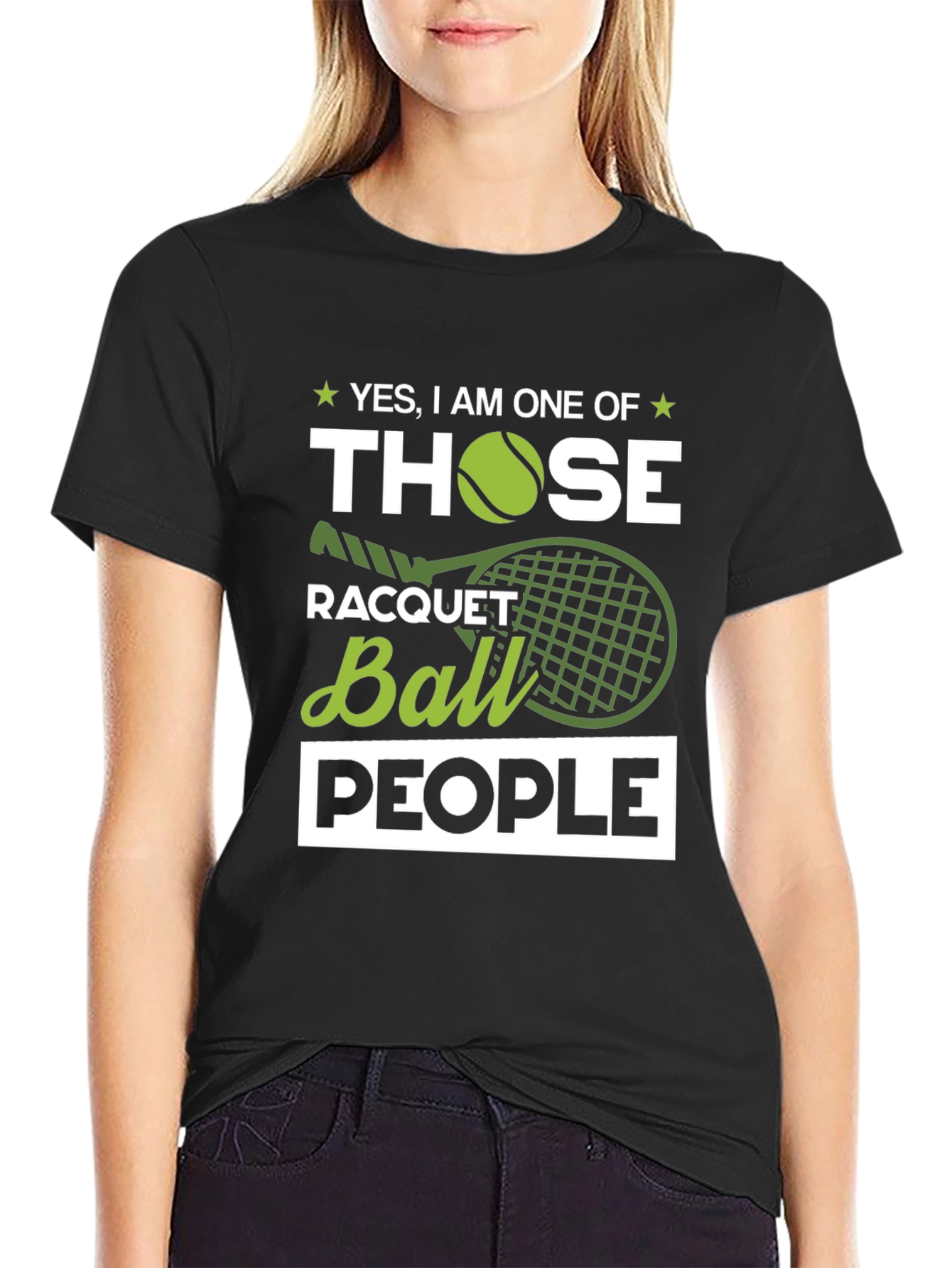 Tennis Racquet Ball People Graphic Tee