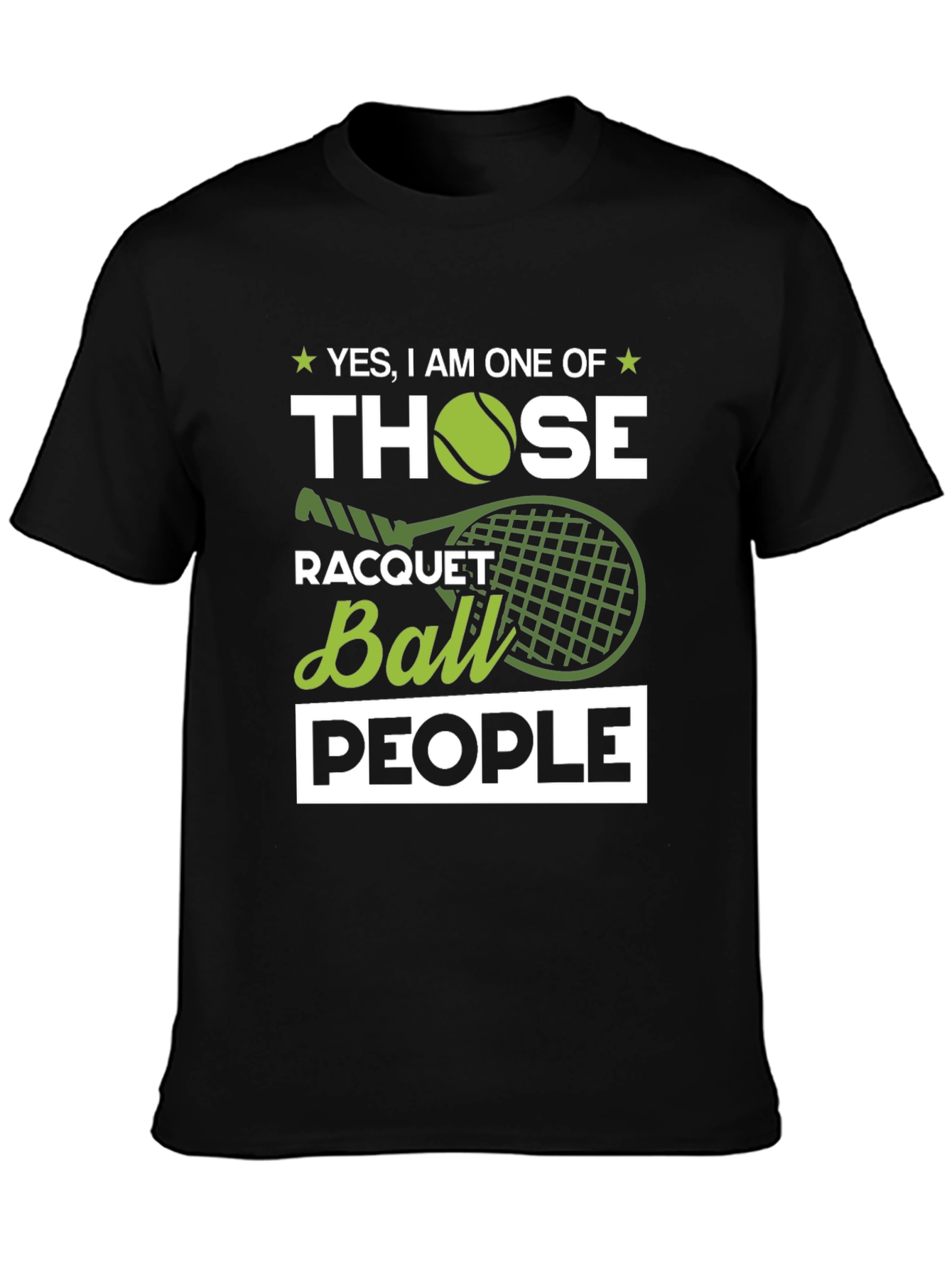 Tennis Racquet Ball People Graphic Tee