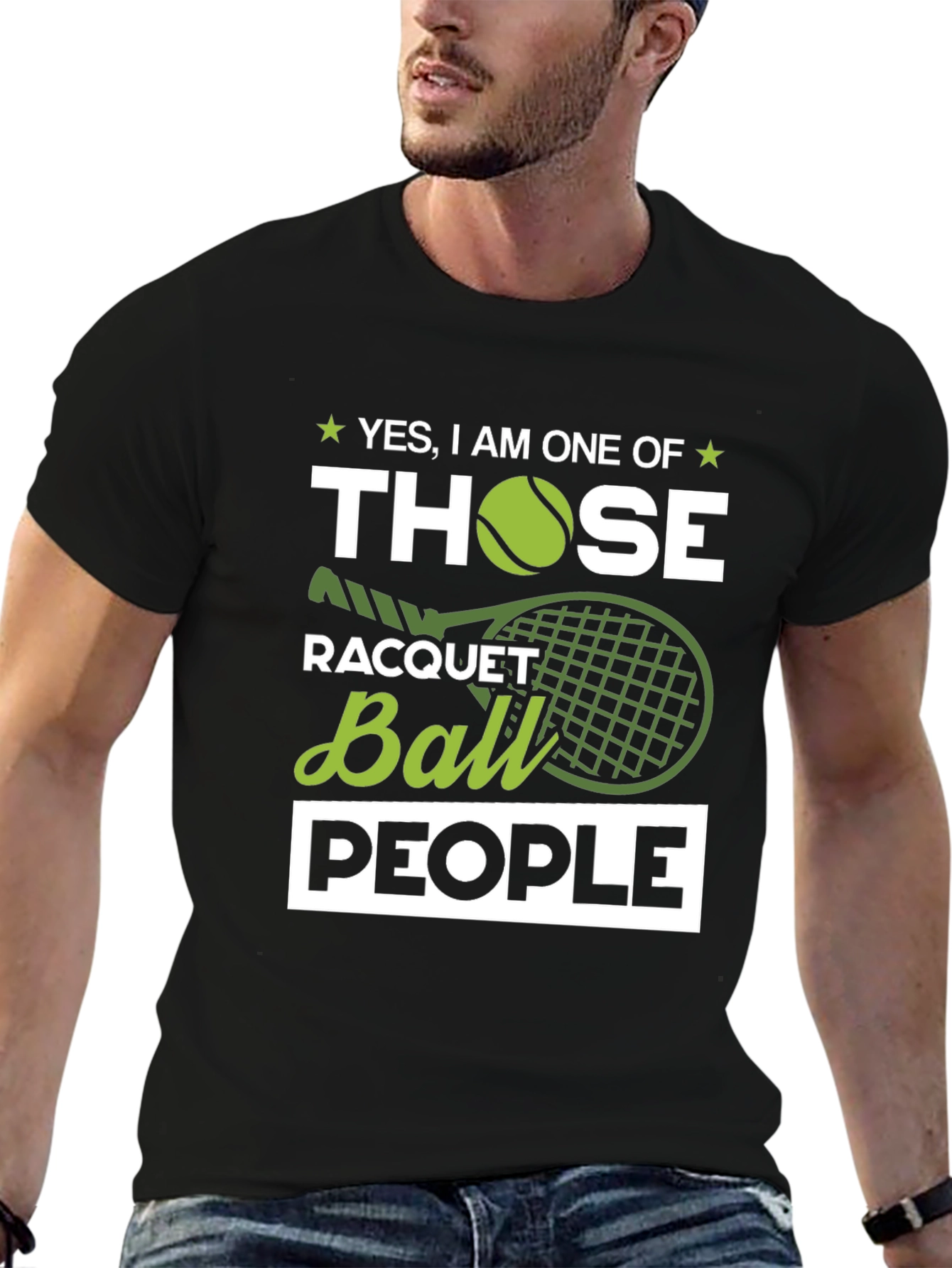 Tennis Racquet Ball People Graphic Tee
