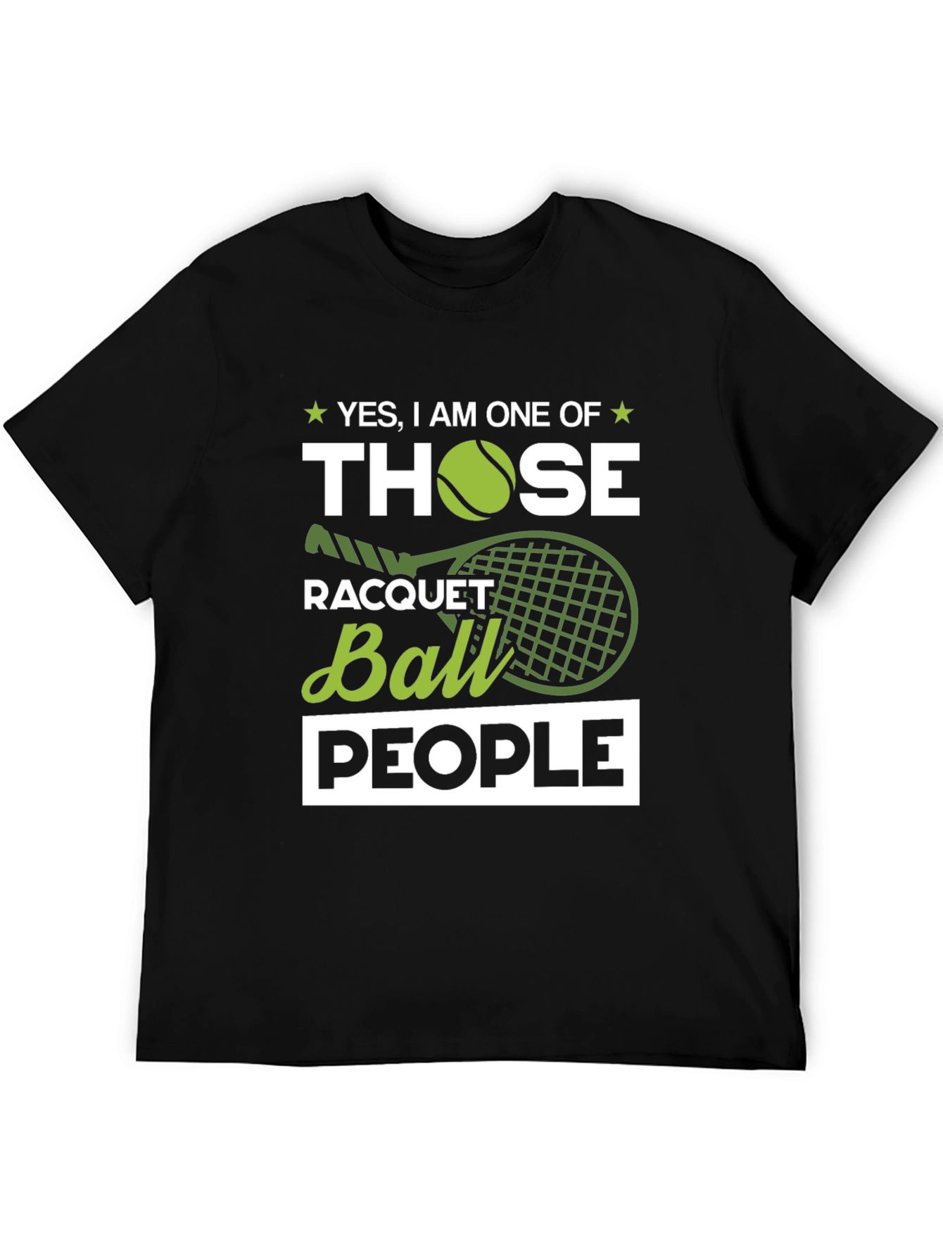 Tennis Racquet Ball People Graphic Tee