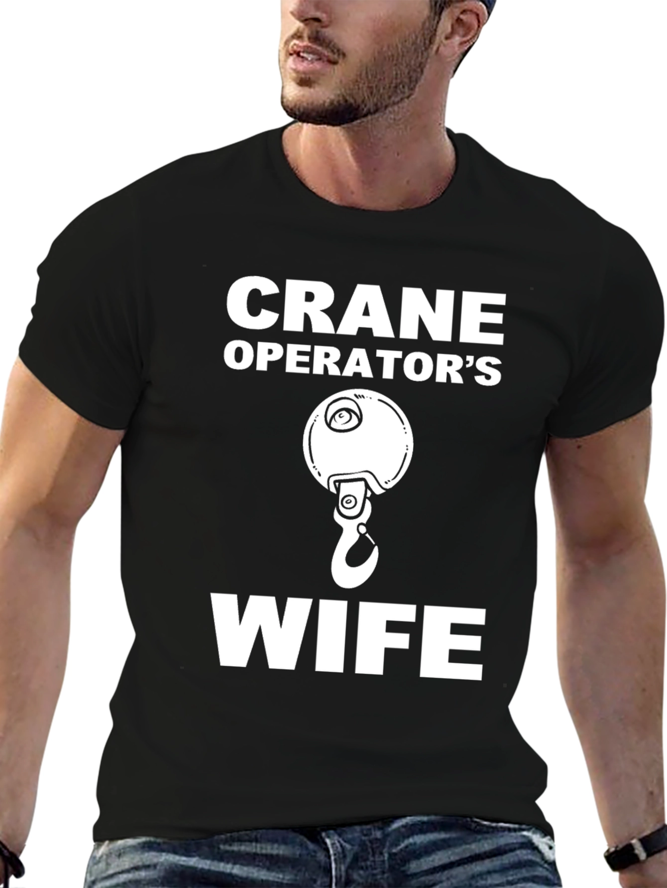 Crane Operators Wife Graphic Tee - Black