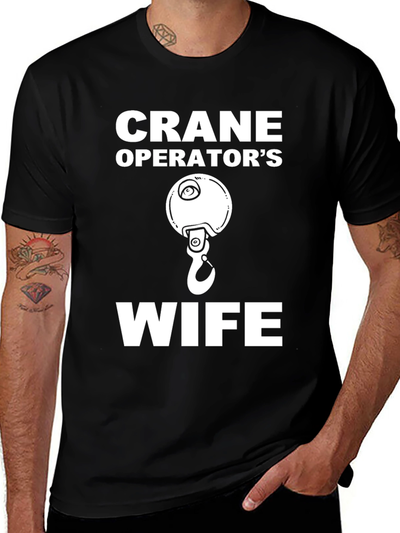 Crane Operators Wife Graphic Tee - Black