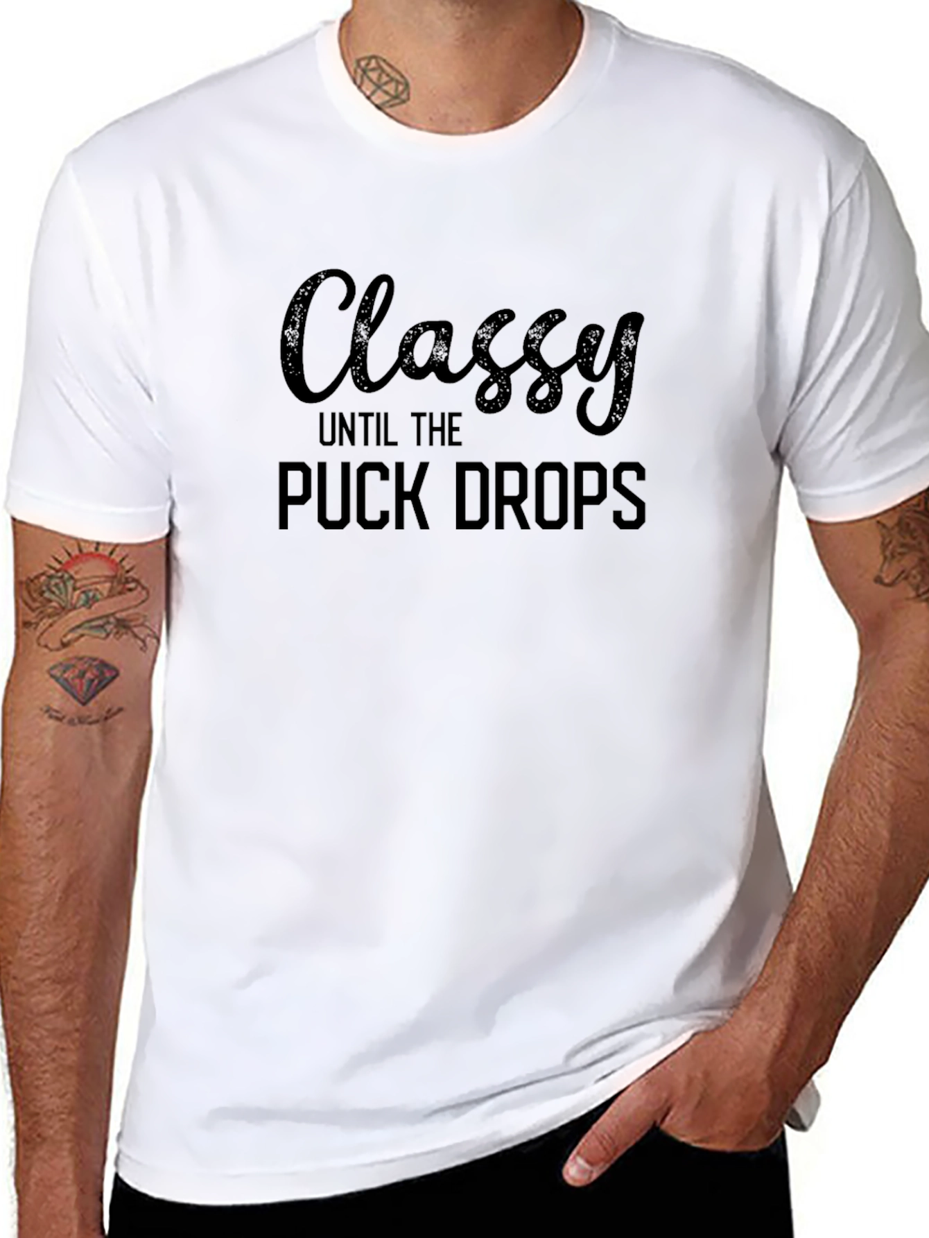 Classy Hockey Fan T-Shirt - Puck Drops